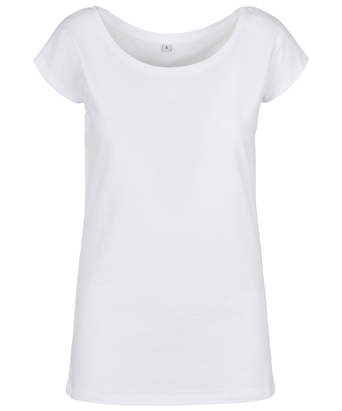 White - Women's wide neck tee - GarmentEmbroidery