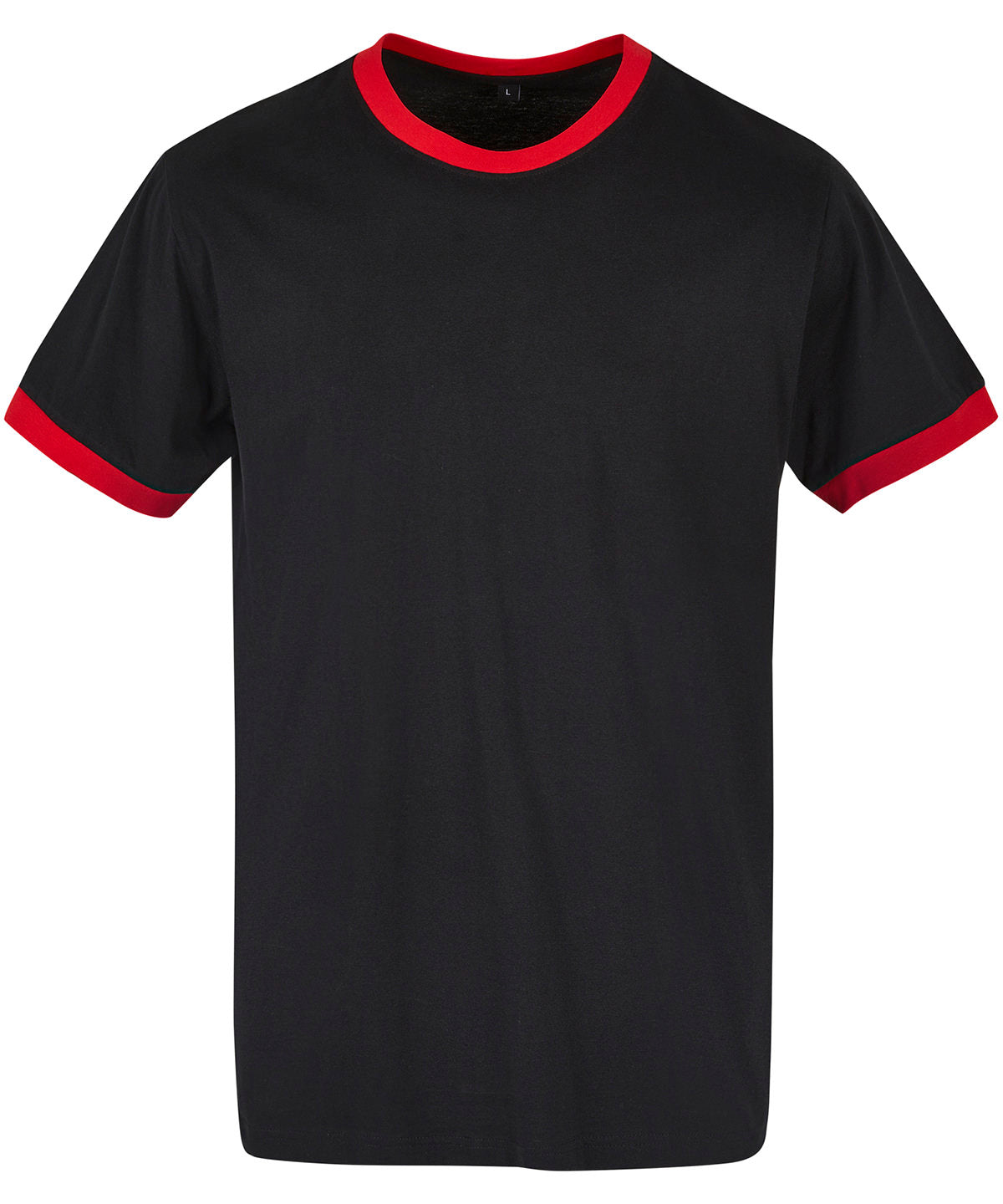 Black/City Red - Ringer tee - GarmentEmbroidery