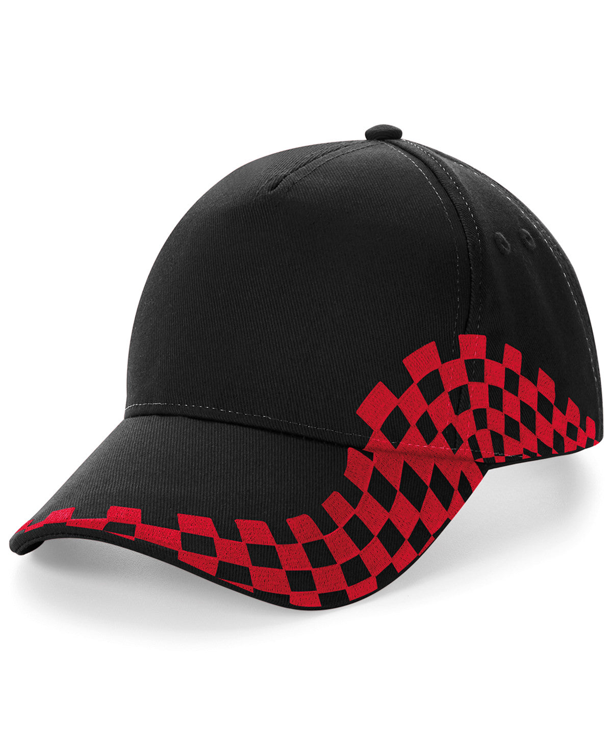 Black/Classic Red - Grand Prix cap - GarmentEmbroidery