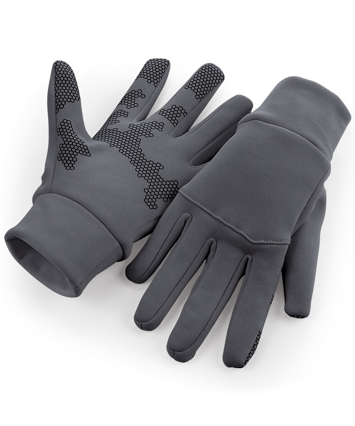 Graphite Grey - Softshell sports tech gloves - GarmentEmbroidery