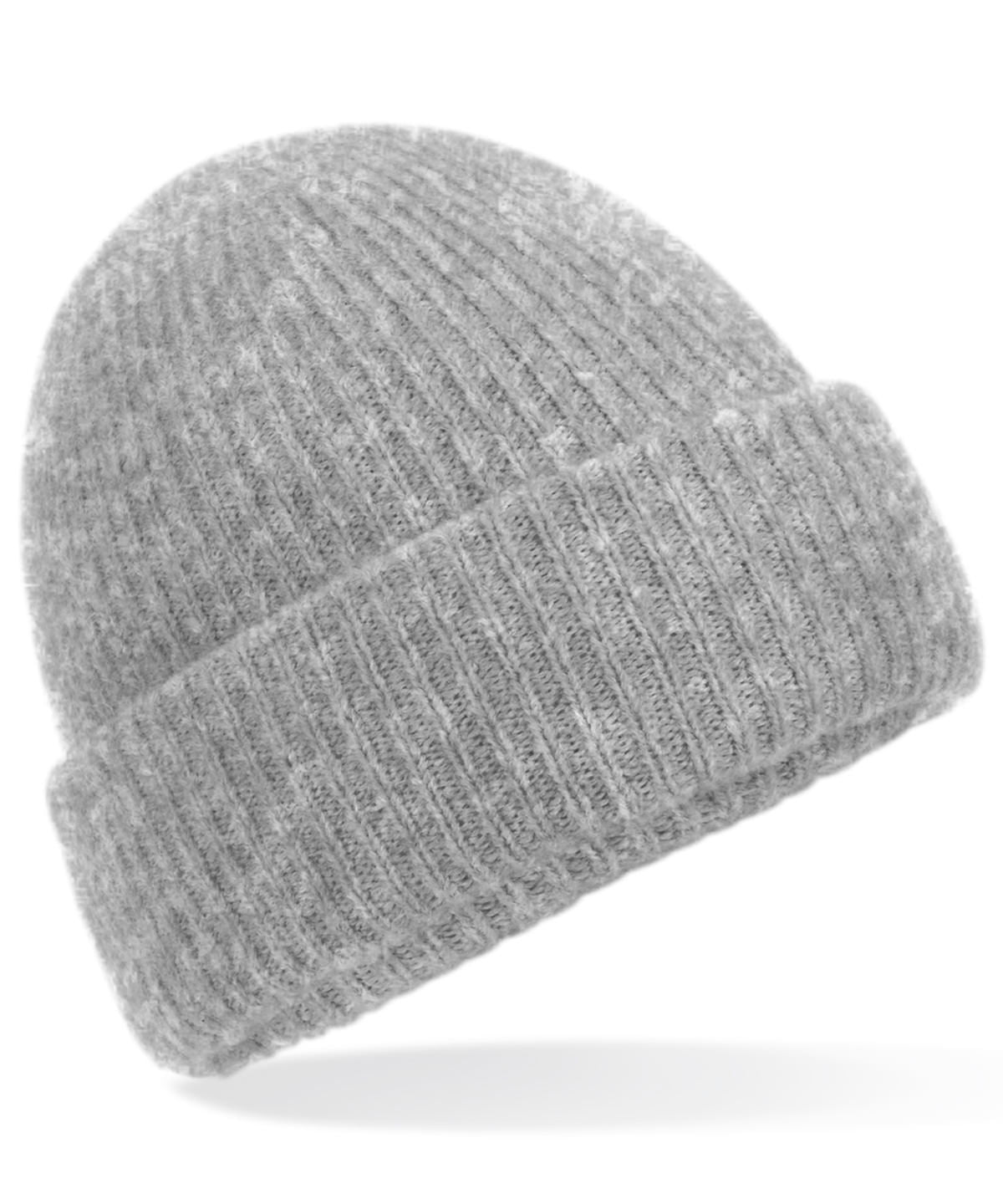 Grey Marl - Cosy ribbed beanie - GarmentEmbroidery