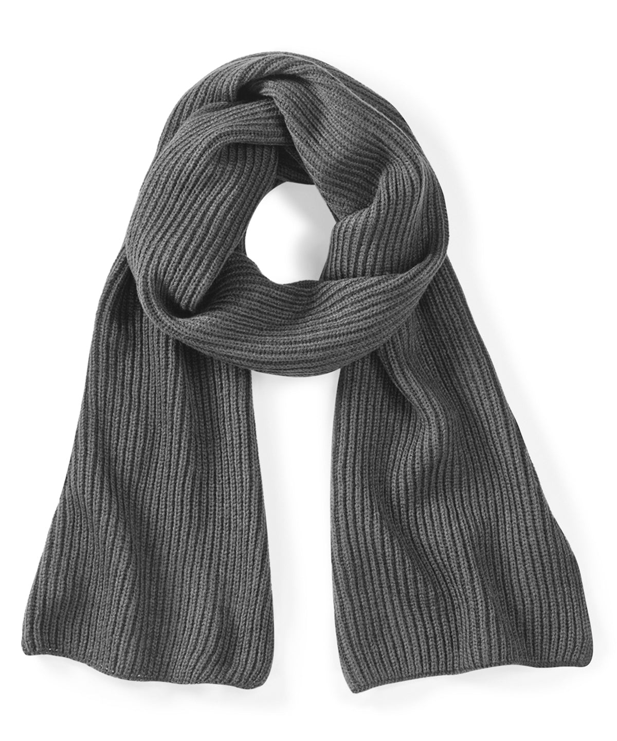 Smoke Grey - Metro knitted scarf - GarmentEmbroidery
