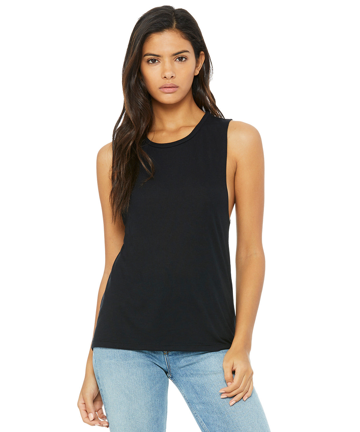 Black Marble - Flowy scoop muscle t-shirt - GarmentEmbroidery
