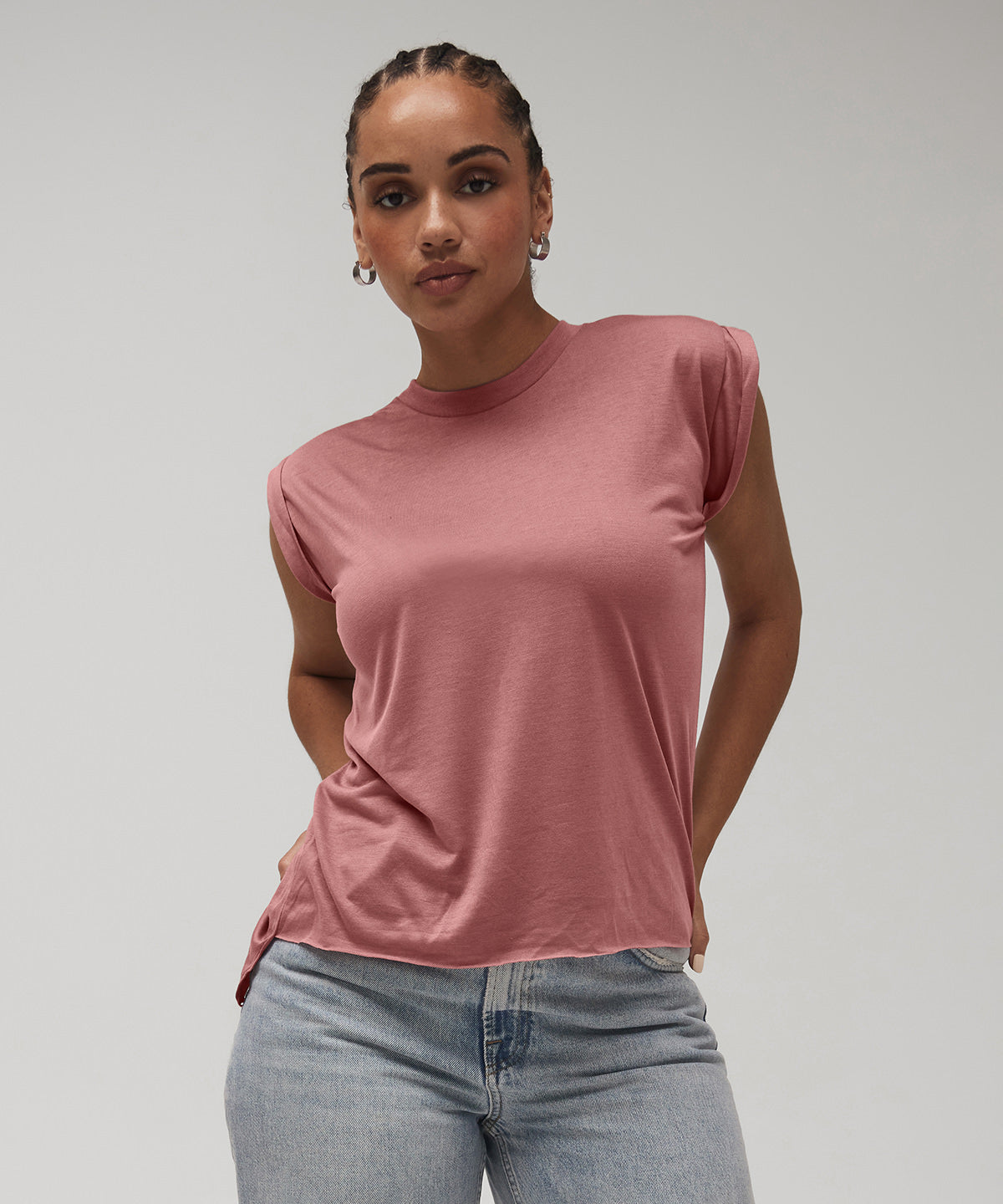 Heather Deep Teal - Women's flowy muscle tee with rolled cuff - GarmentEmbroidery