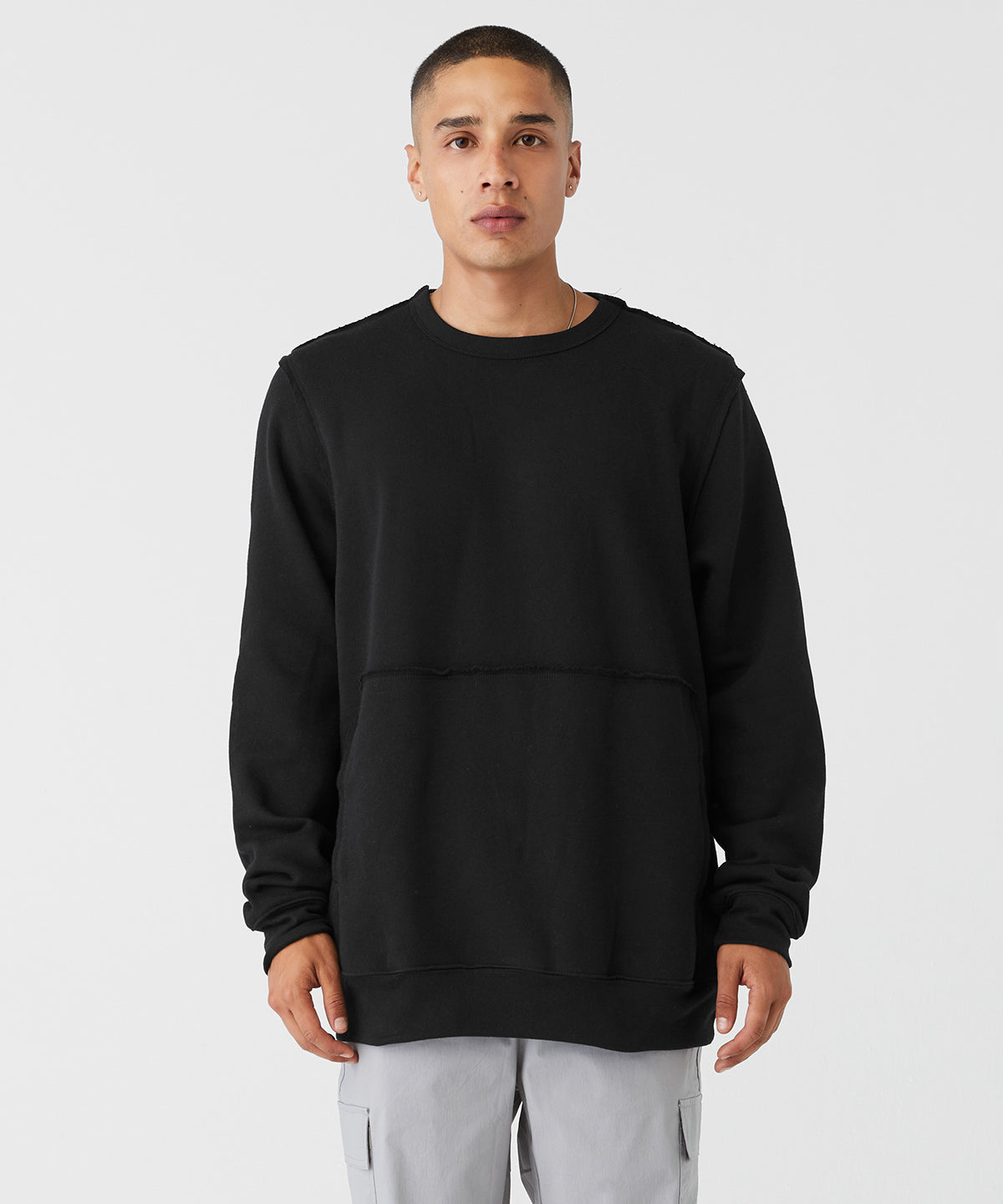 Dark Grey - Unisex raw-seam crew pullover - GarmentEmbroidery