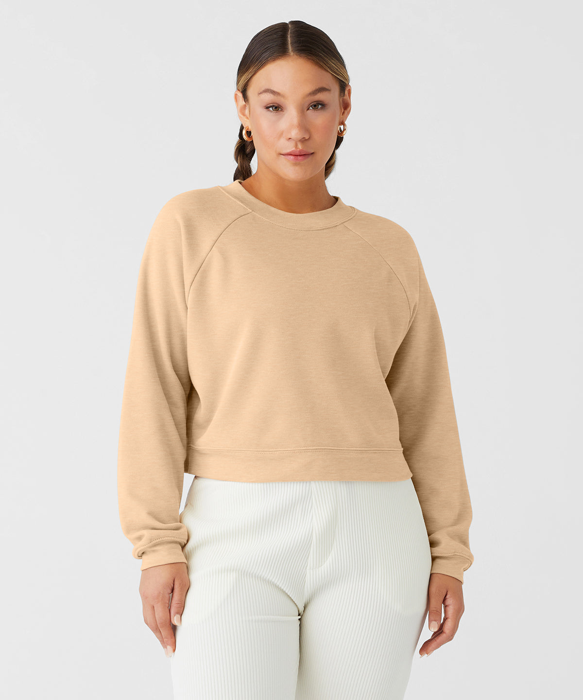 Heather Sand Dune - Women's raglan pullover fleece - GarmentEmbroidery