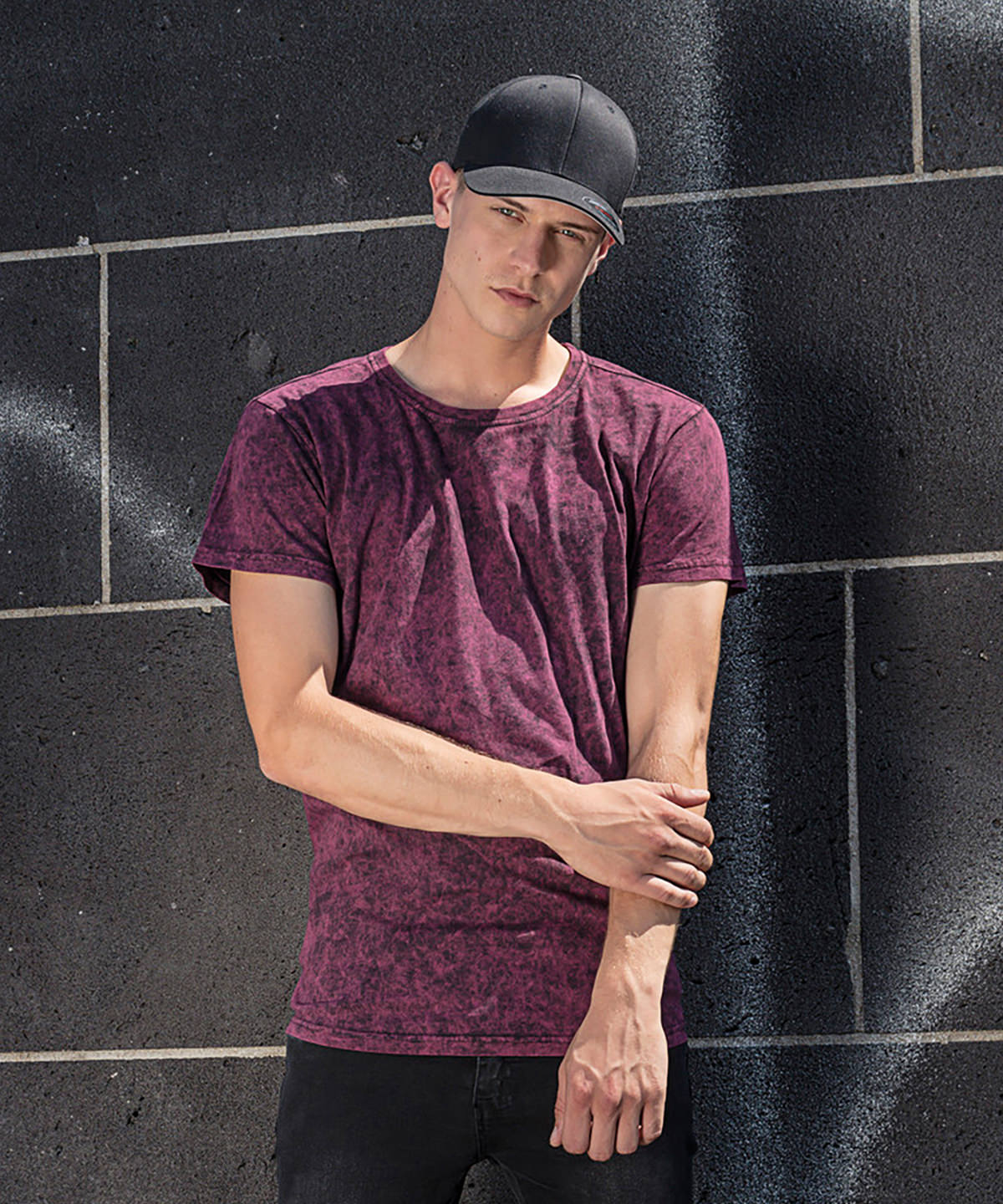 Indigo/White - Acid washed tee - GarmentEmbroidery