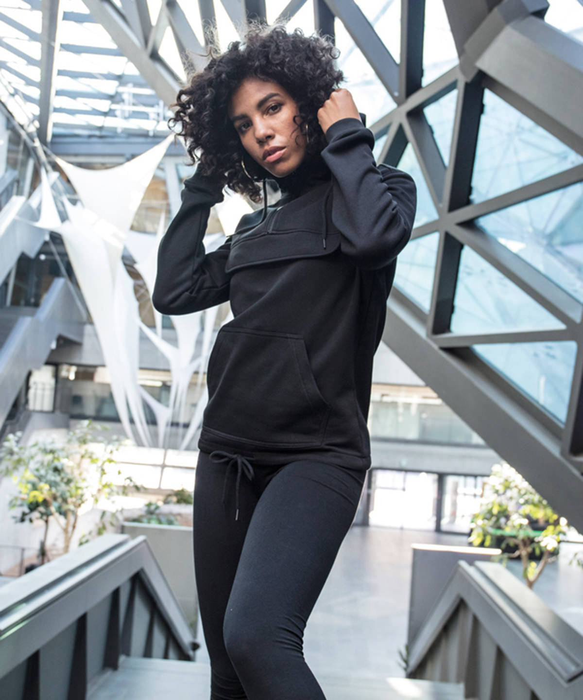 Black - Women's sweat pullover hoodie - GarmentEmbroidery