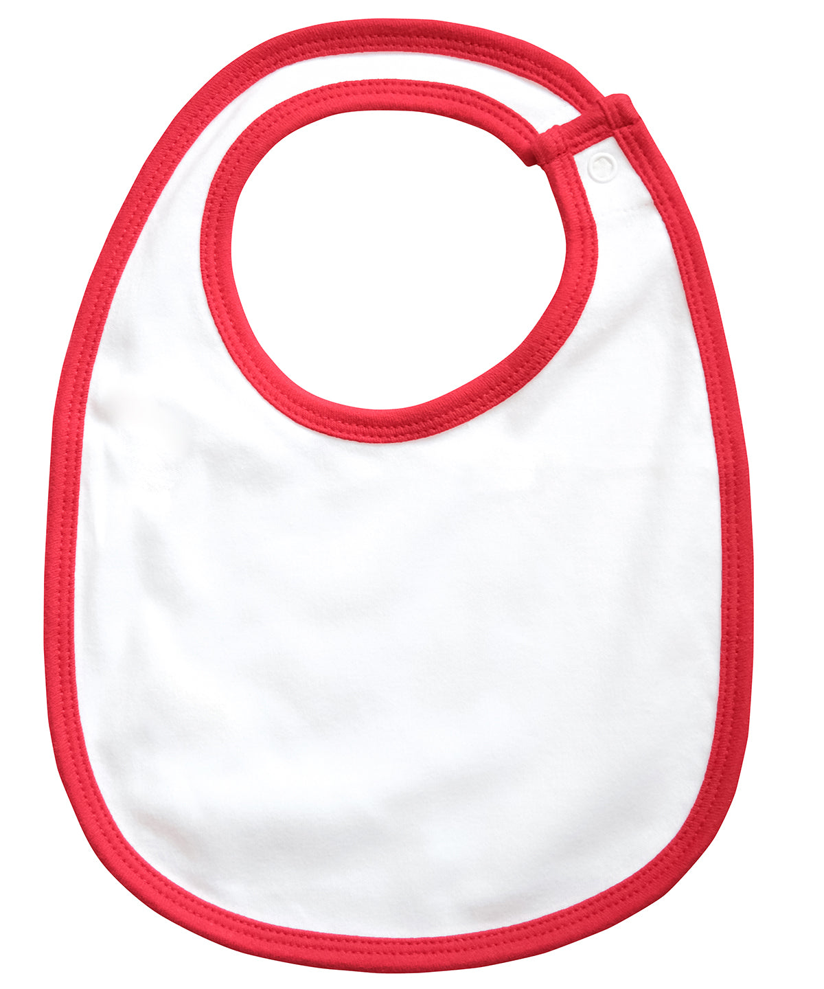 White/Red - Single layer bib - GarmentEmbroidery