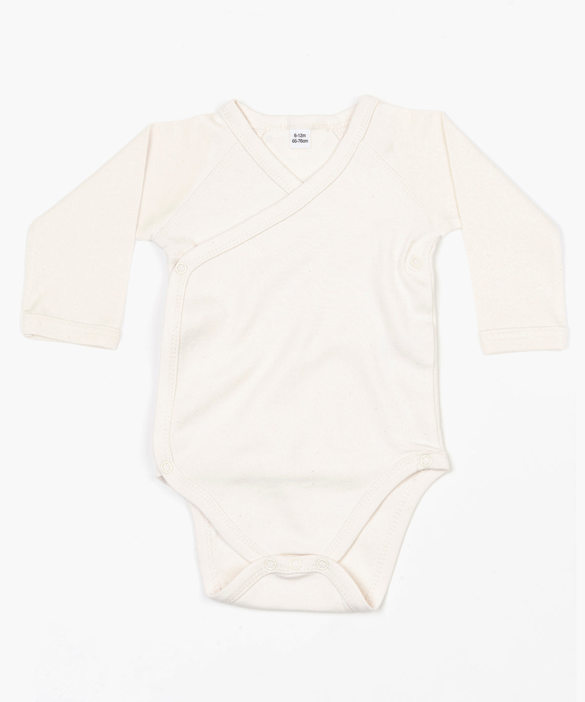 Organic Natural - Baby long sleeve kimono bodysuit - GarmentEmbroidery