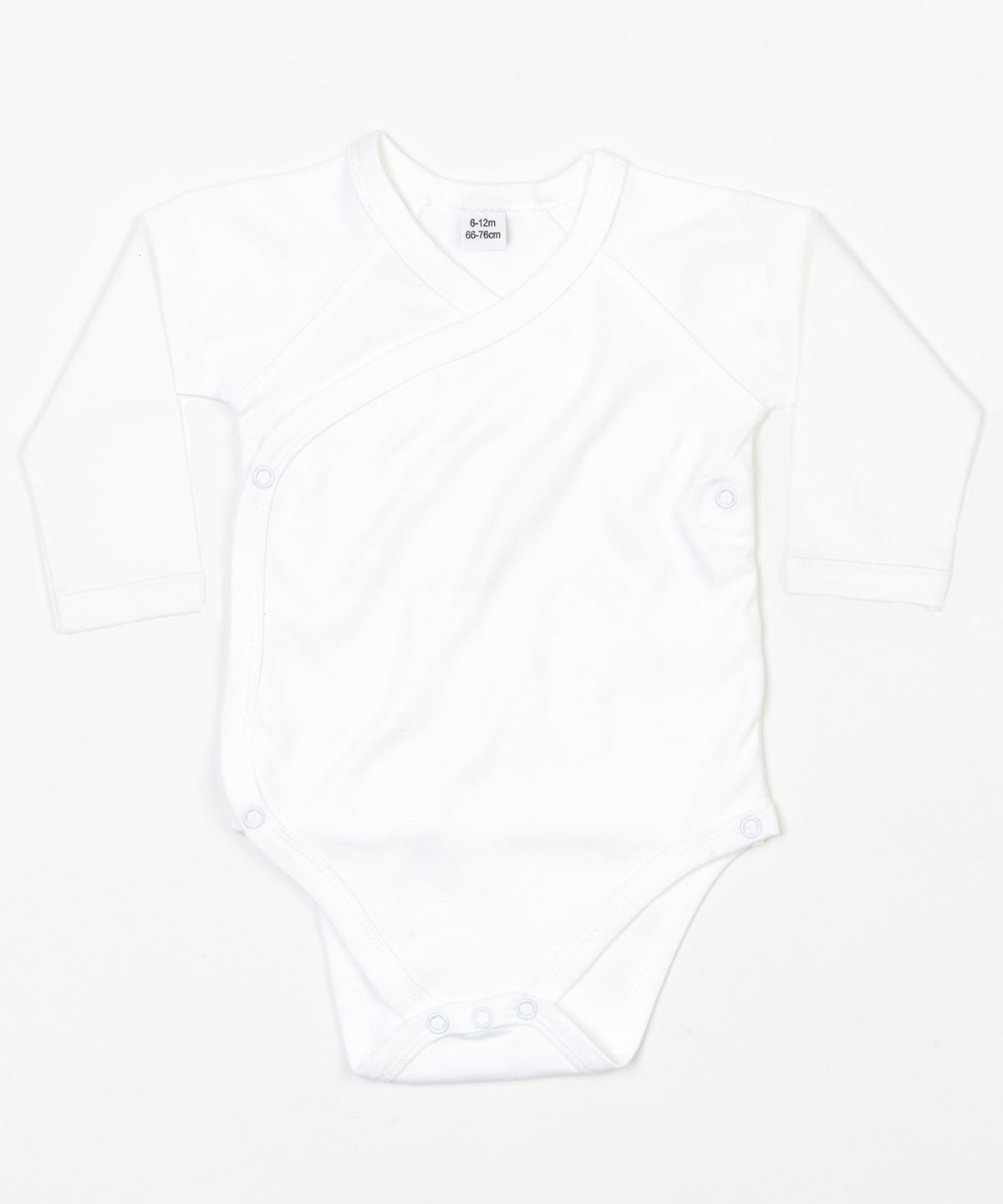 White - Baby long sleeve kimono bodysuit - GarmentEmbroidery