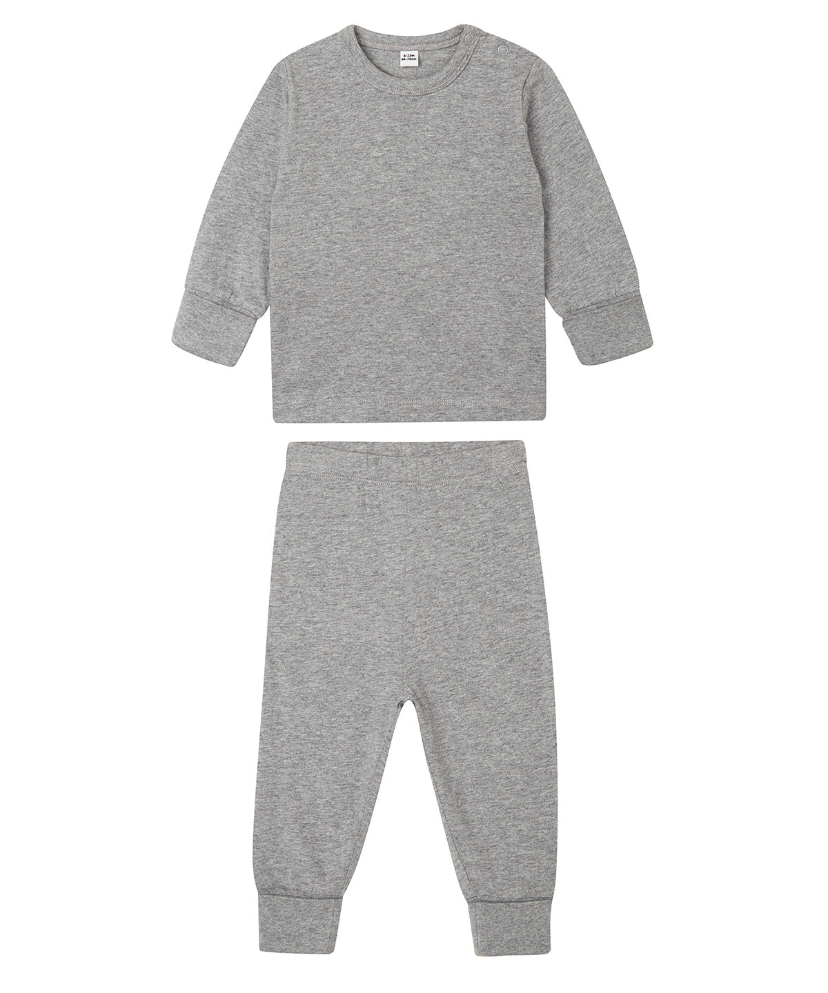 Heather Grey Melange - Baby pyjamas - GarmentEmbroidery