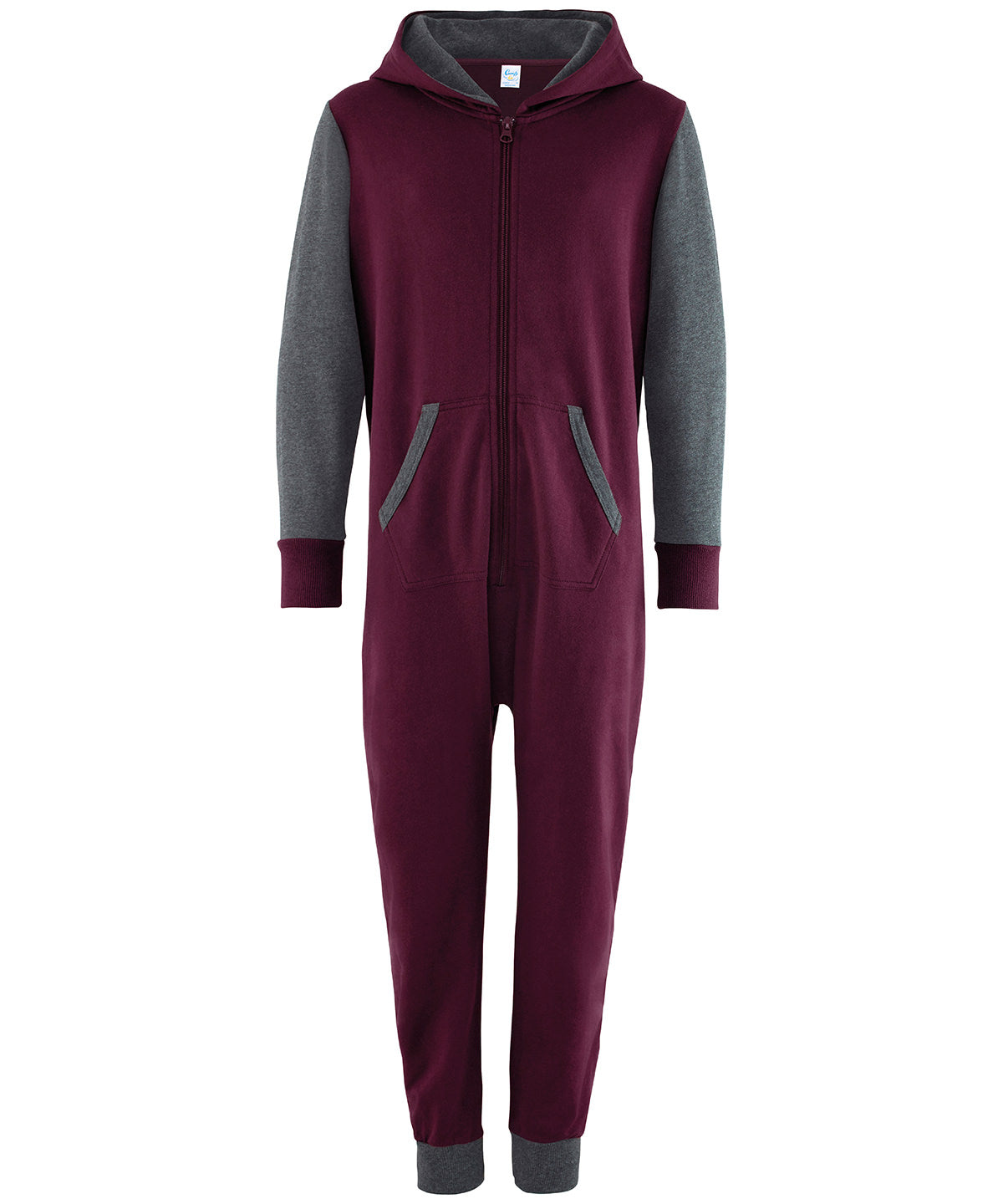 Purple/Heather Grey - Kids contrast all-in-one - GarmentEmbroidery
