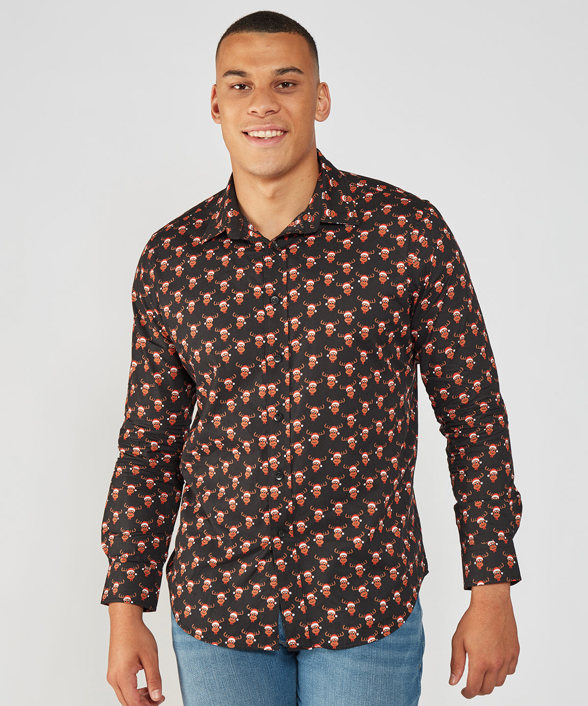 Black Assorted - Printed Christmas shirt - GarmentEmbroidery