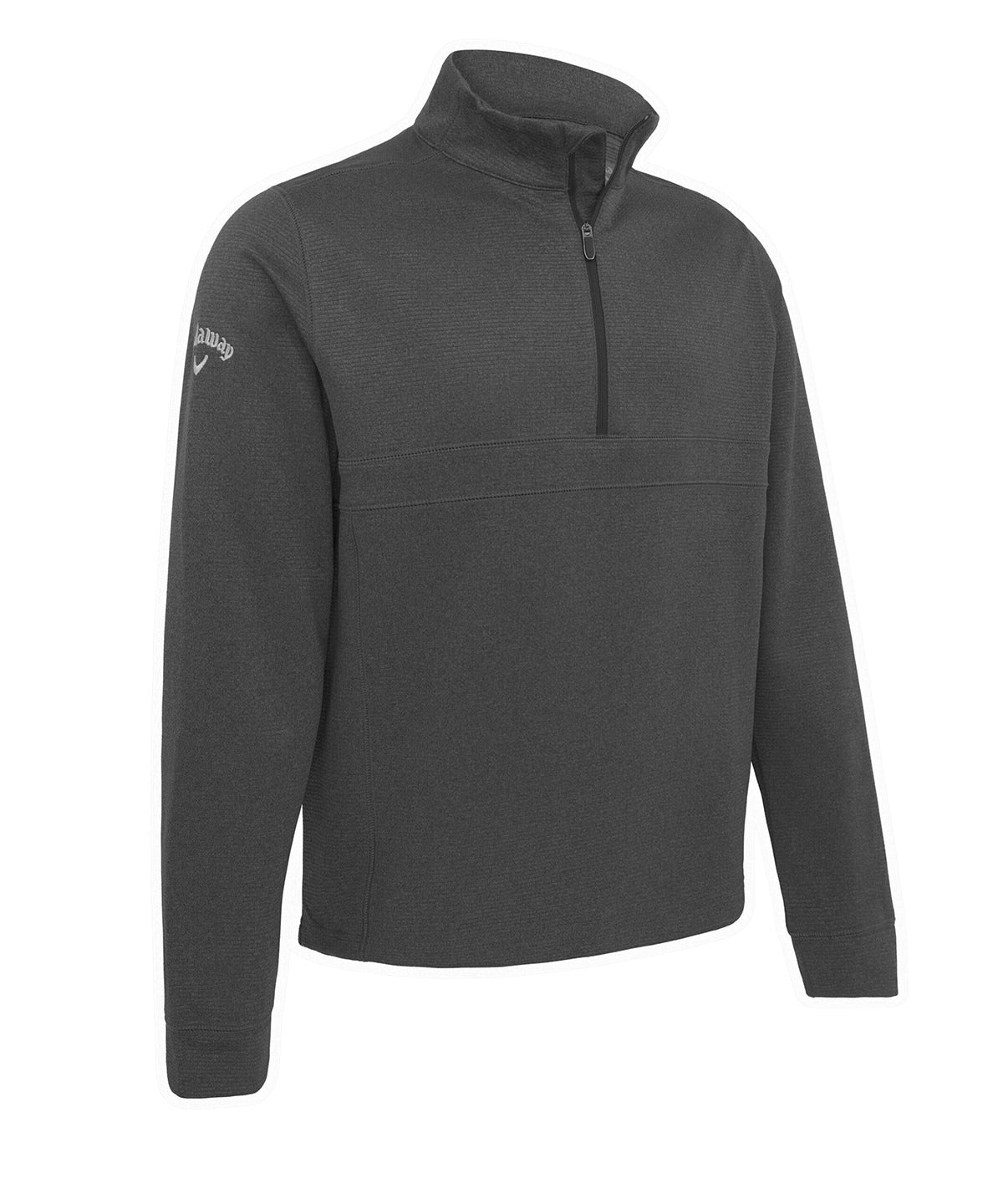 Black (Caviar) - Waffle 1/4 zip pullover - GarmentEmbroidery