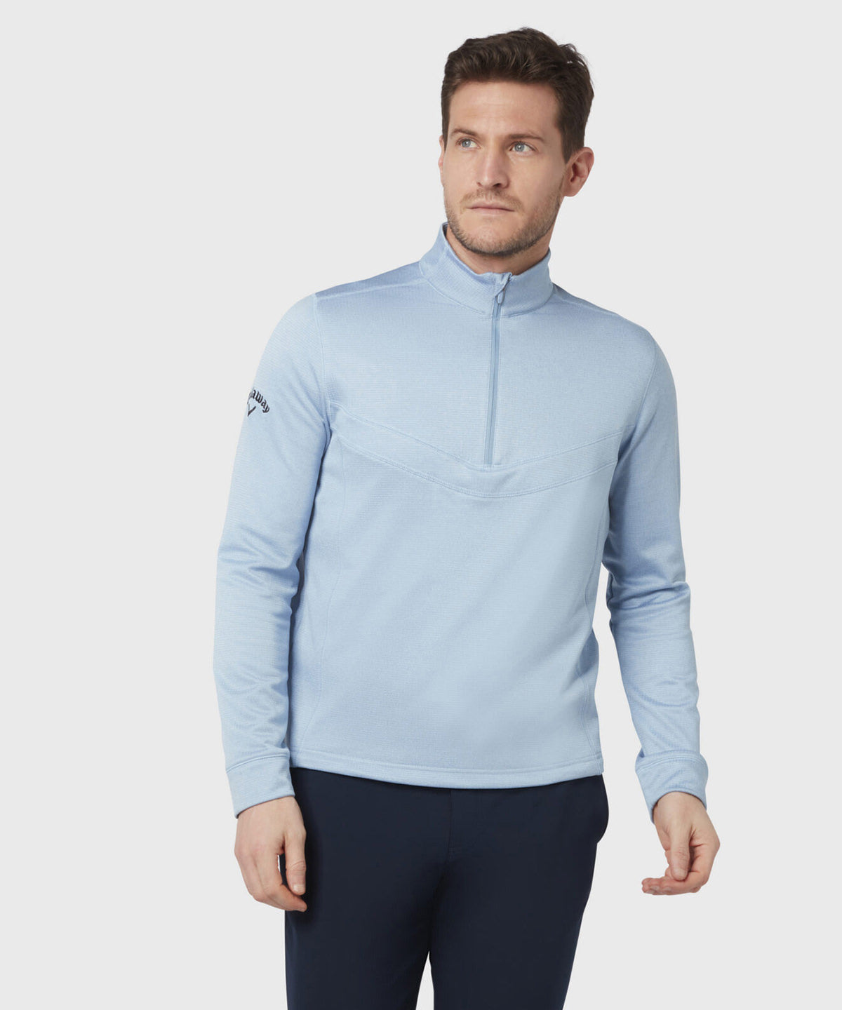 Navy (Peacoat) - Waffle 1/4 zip pullover - GarmentEmbroidery