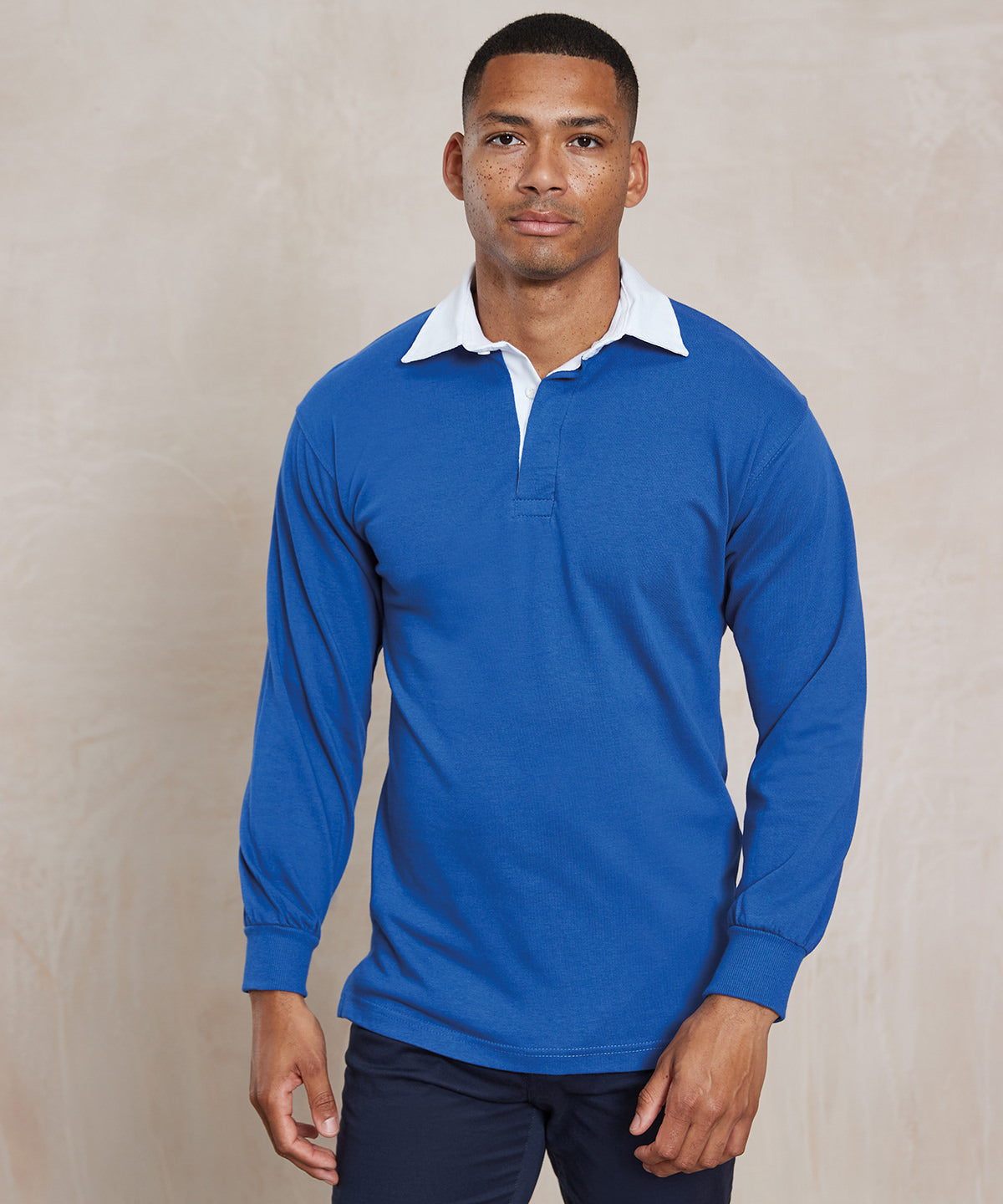 Black/Black* - Long sleeve plain rugby shirt - GarmentEmbroidery
