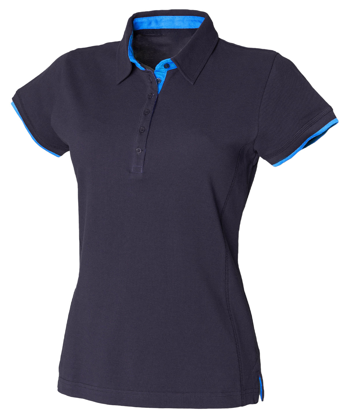 Navy/Marine - Women's contrast piqué polo shirt - GarmentEmbroidery