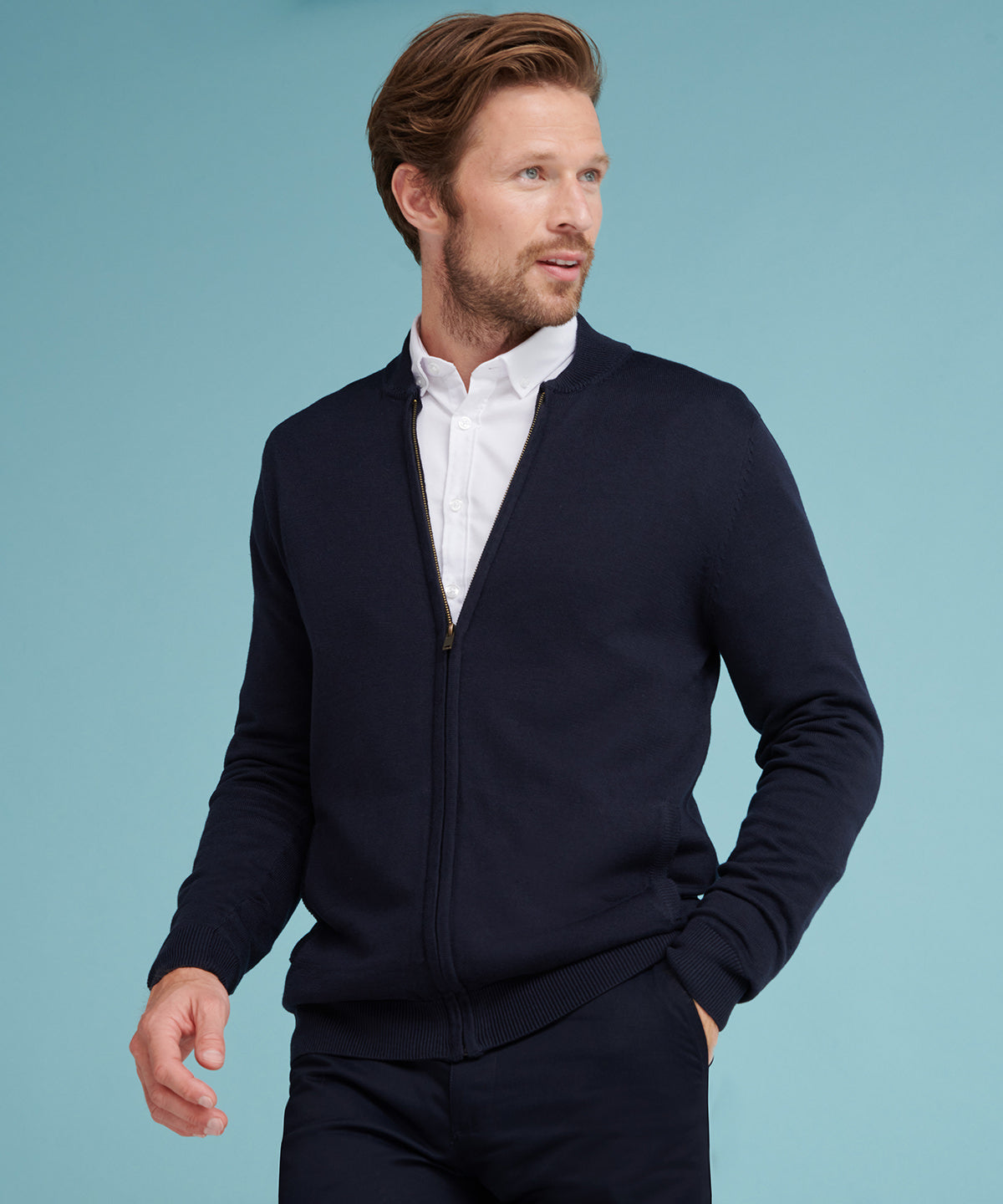 Unisex zip-through cardigan