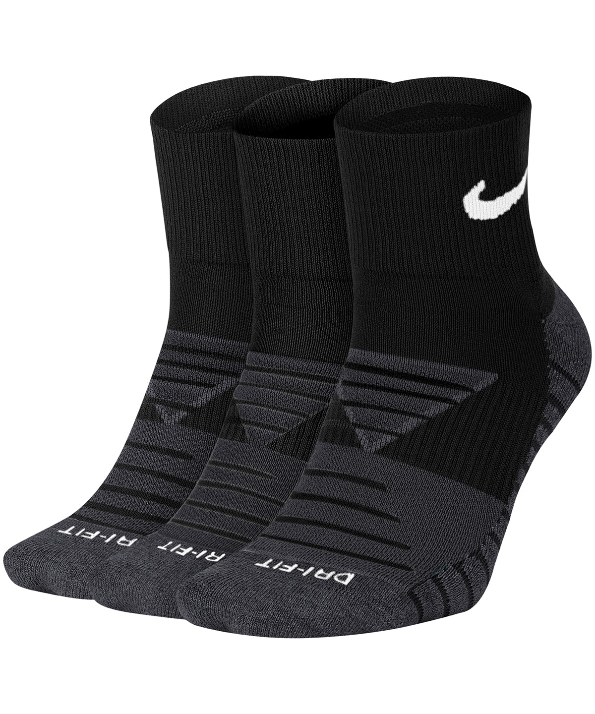 Black/Anthracite/White - Nike everyday max cushioned ankle sock (3 pairs) - GarmentEmbroidery