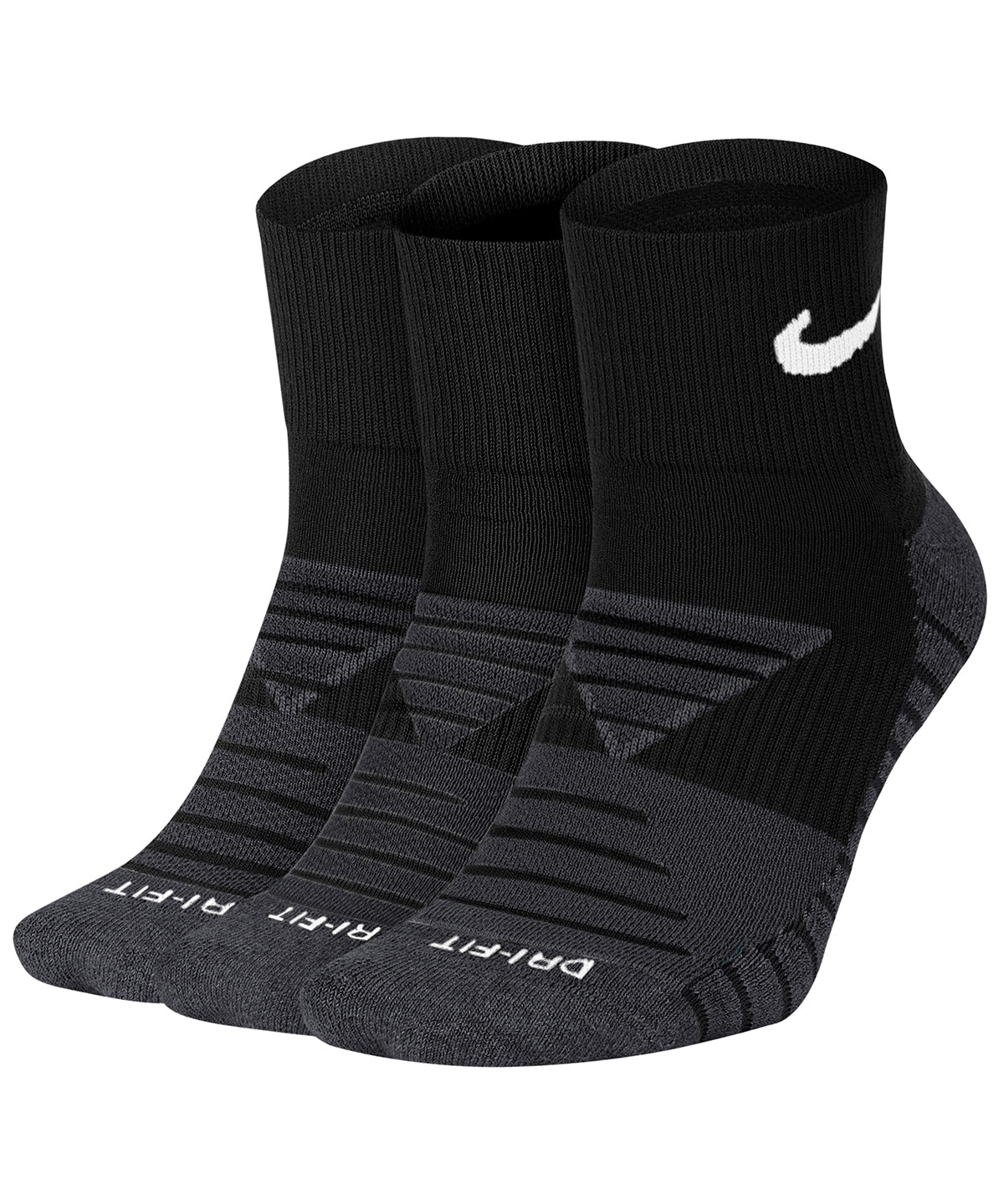 Black/Anthracite/White - Nike everyday max cushioned ankle sock (3 pairs) - GarmentEmbroidery