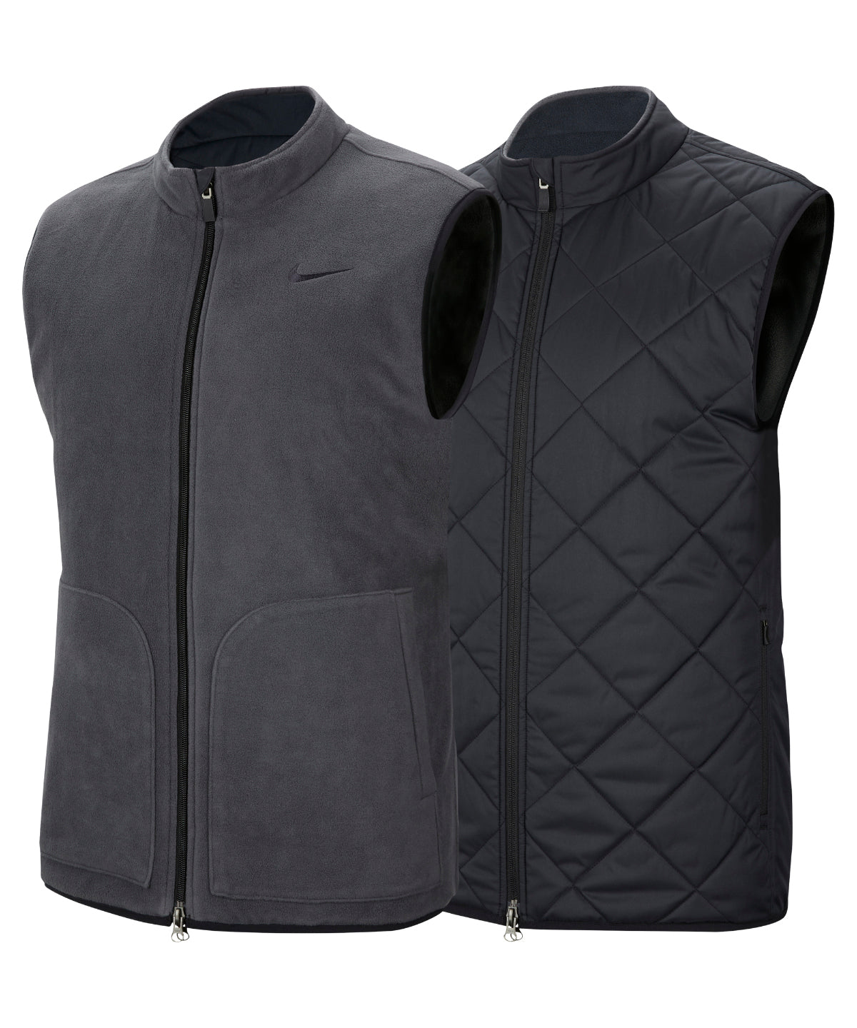Black/Dark Smoke Grey/Dark Smoke Grey - Reversible golf vest - GarmentEmbroidery