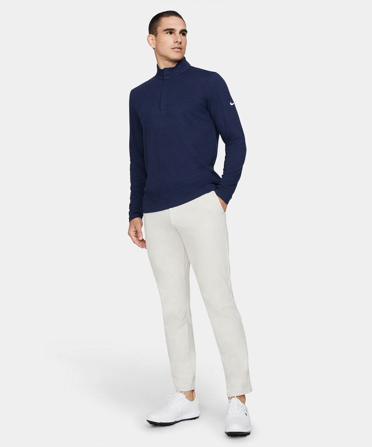 College Navy/College Navy/White - Nike Dry victory half zip top - GarmentEmbroidery