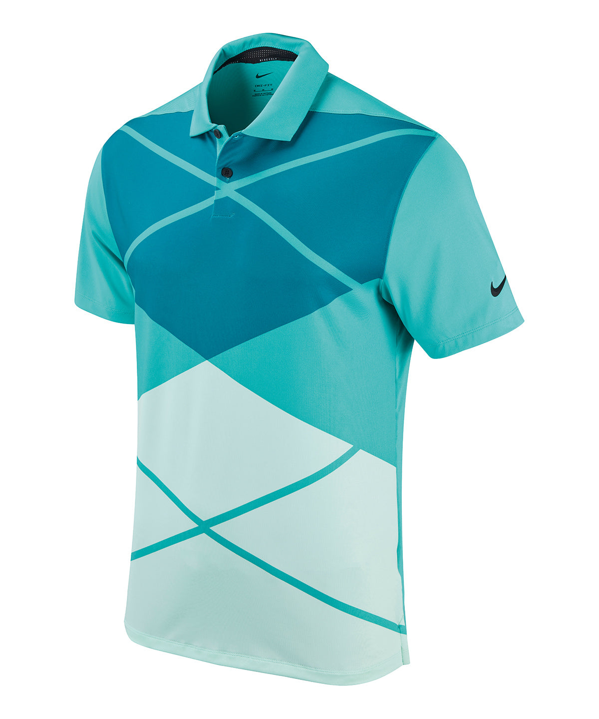 Washed Teal/Black - Nike Vapor argyle print polo - GarmentEmbroidery