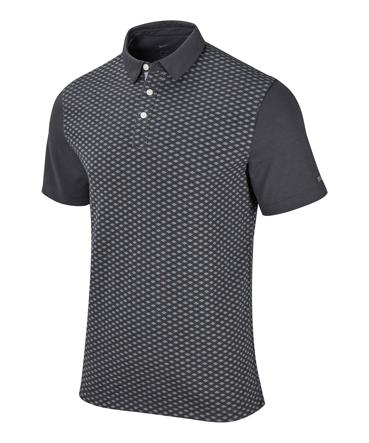Dark Smoke Grey/Brushed Silver - Nike Player argyle print polo - GarmentEmbroidery