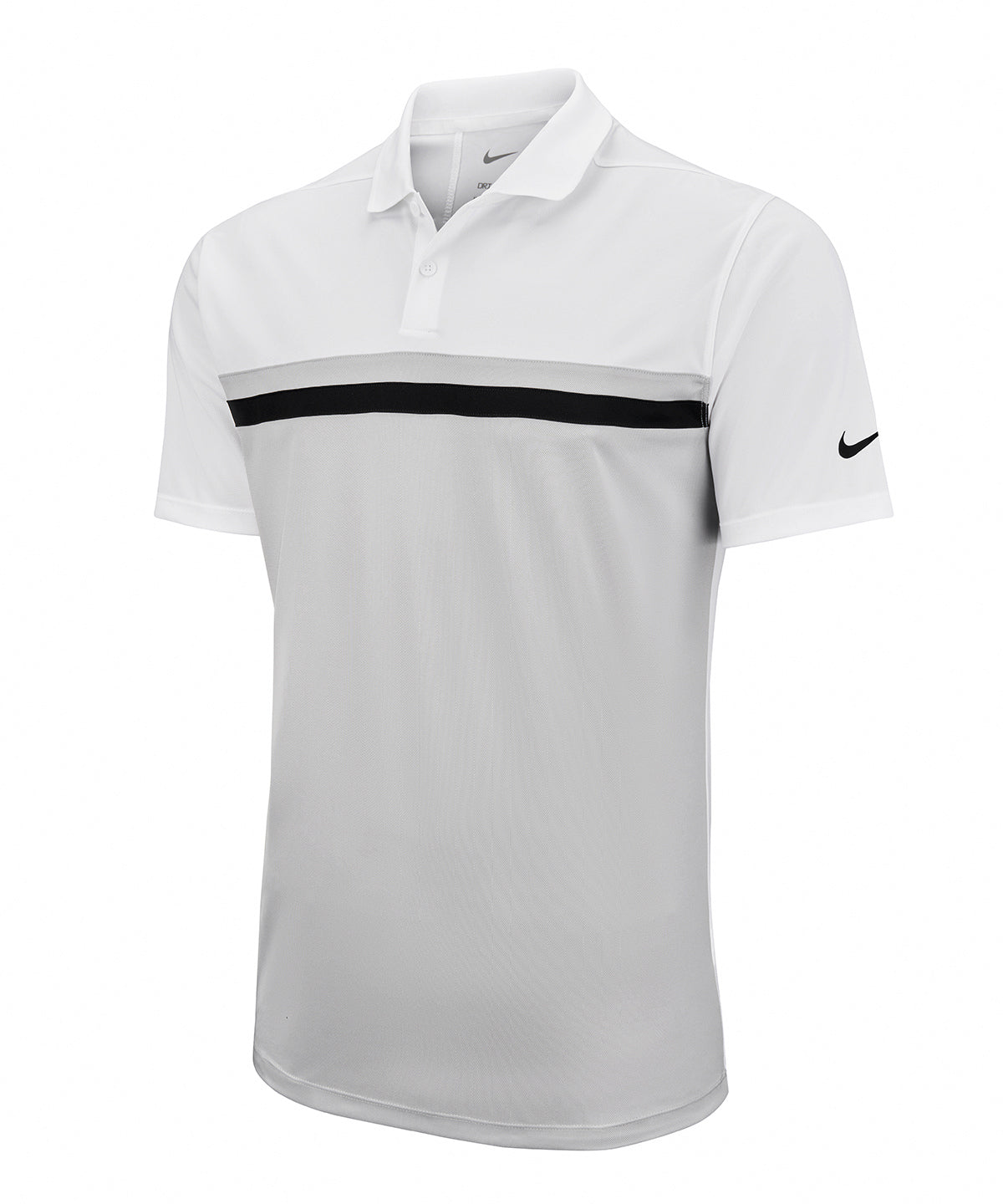 White/Light Smoke Grey/Black/Black - Nike Victory colour block polo - GarmentEmbroidery