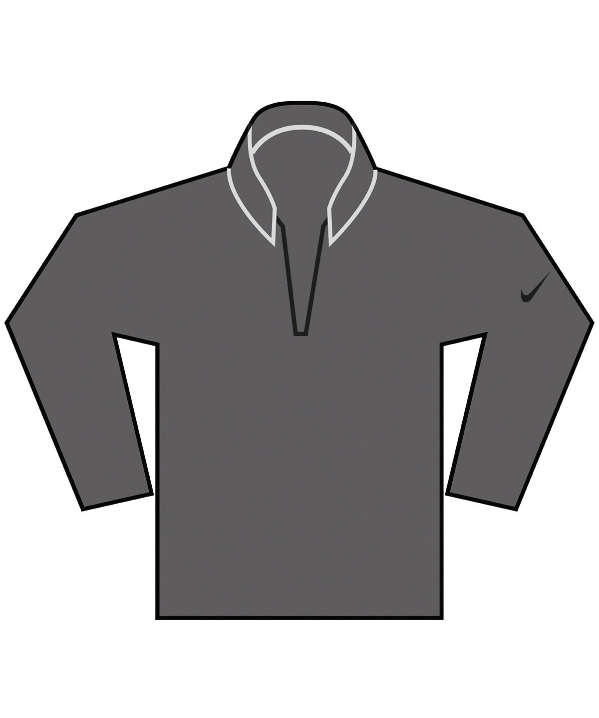 Smoke Grey/Black - Nike Victory half-zip top - GarmentEmbroidery