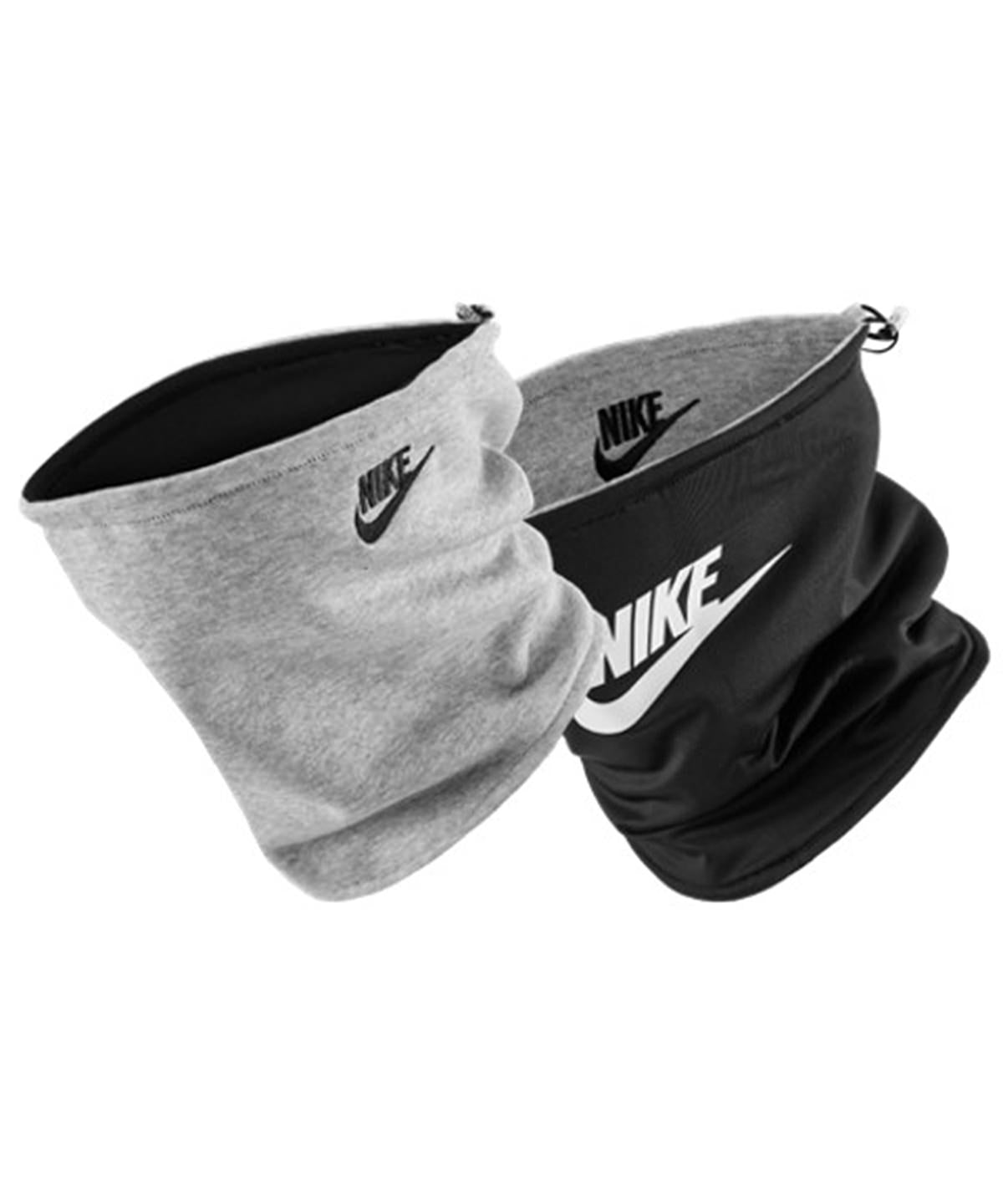 Dark Grey Heather/Black/White - Nike neckwarmer reversible club fleece - GarmentEmbroidery