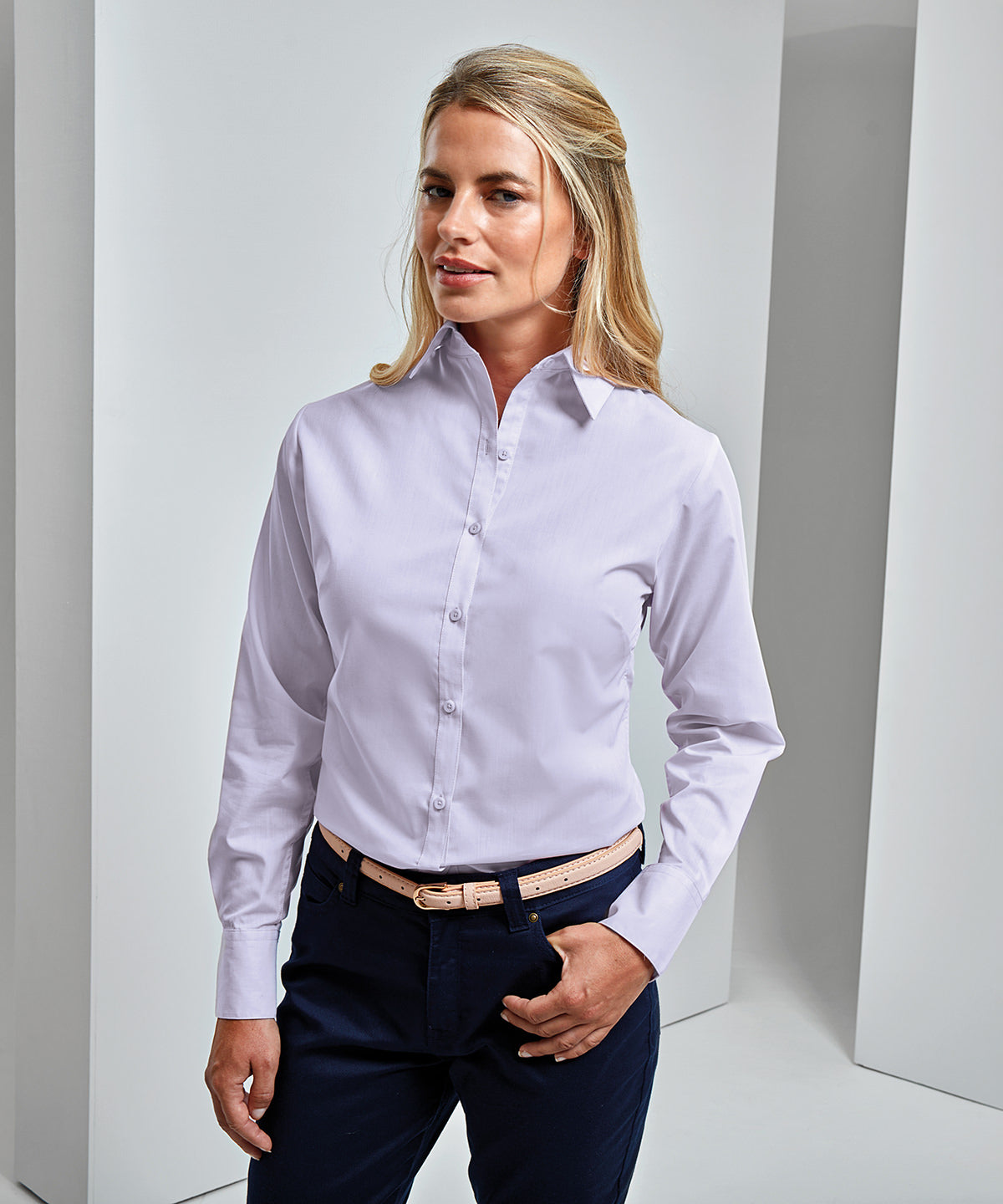 Sunflower - Women's poplin long sleeve blouse - GarmentEmbroidery