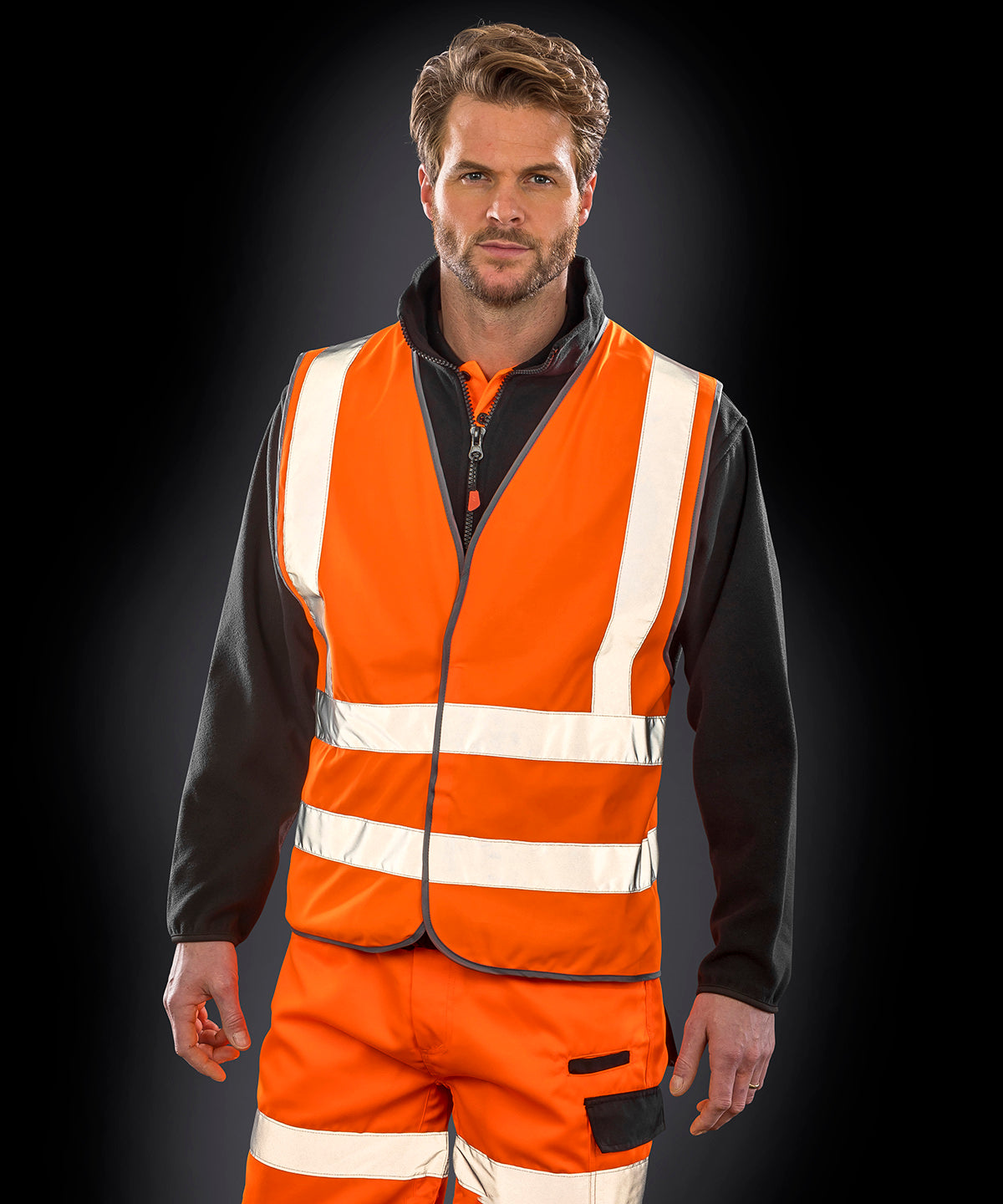 Fluorescent Orange - Core safety motorway vest - GarmentEmbroidery
