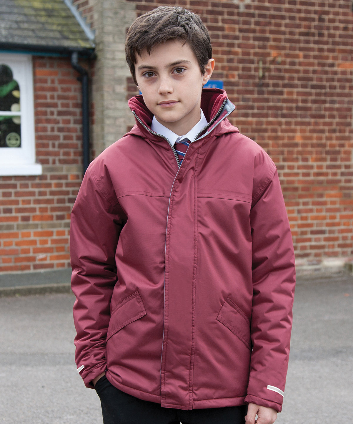 Burgundy - Core junior winter parka - GarmentEmbroidery