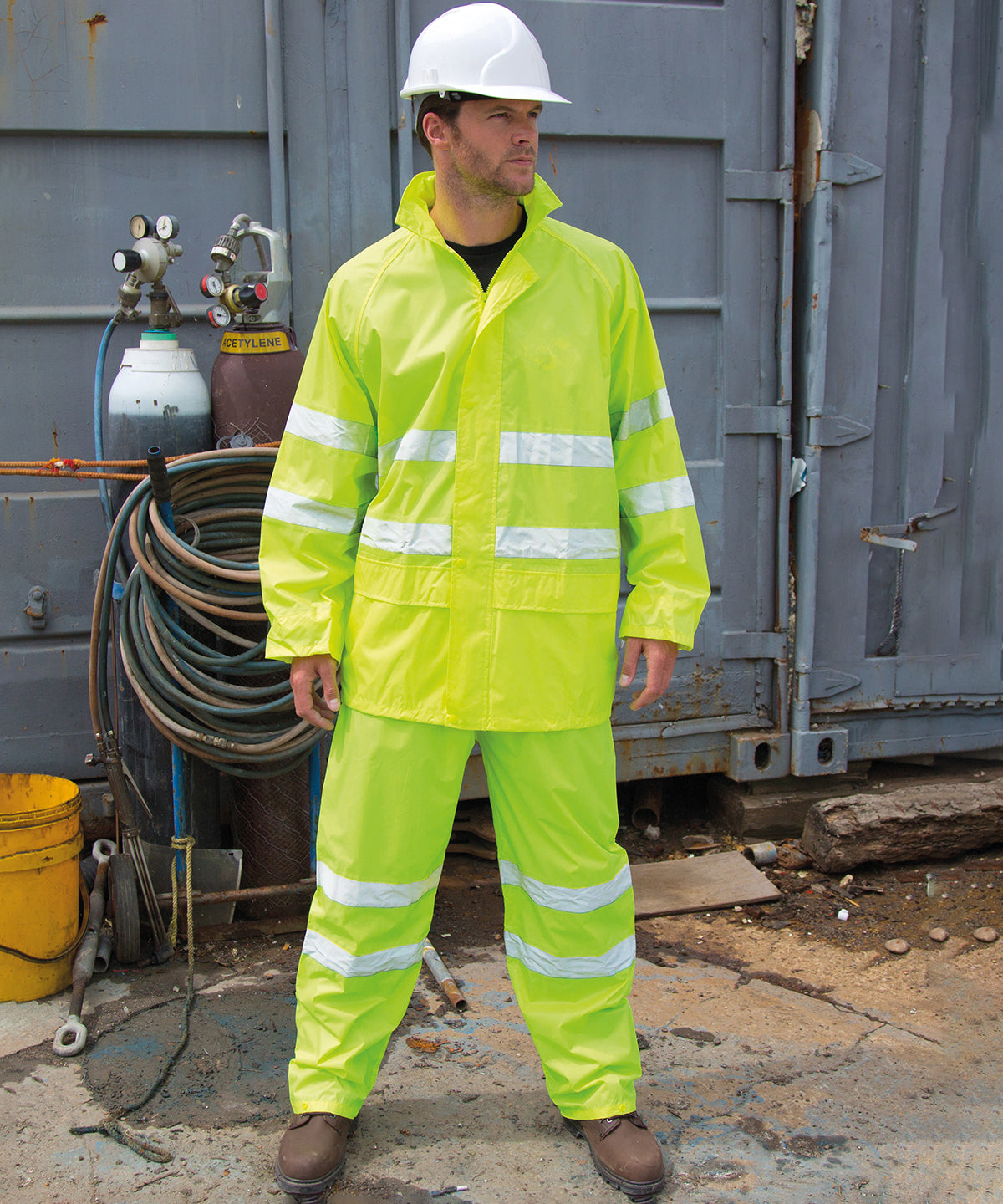 Yellow - High-viz waterproof suit - GarmentEmbroidery