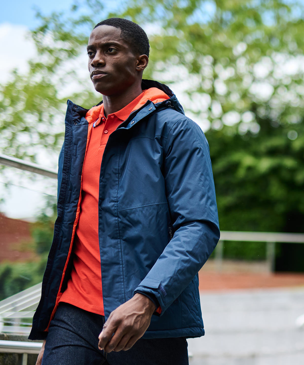 Navy/Magma - Thermogen powercell 5000 insulated heated jacket - GarmentEmbroidery