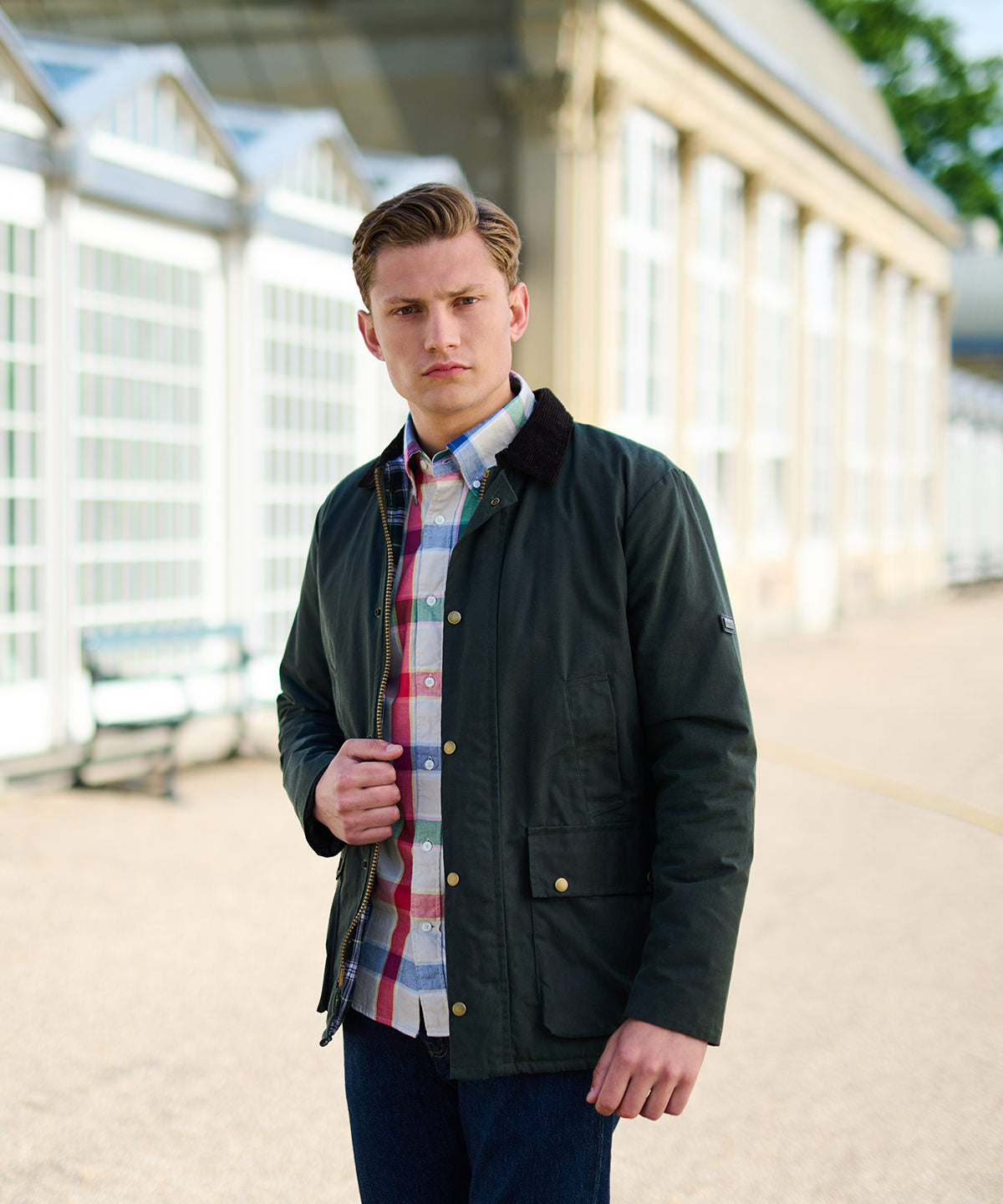 Navy - Banbury wax jacket - GarmentEmbroidery