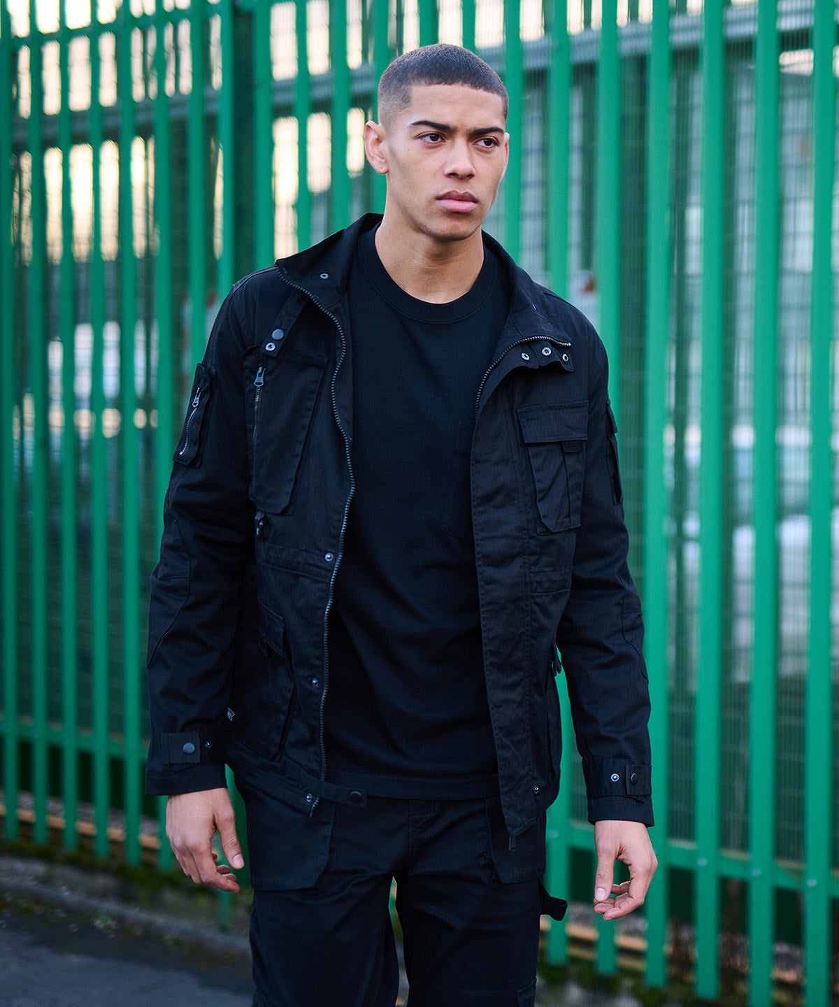 Khaki - Pro utility jacket - GarmentEmbroidery