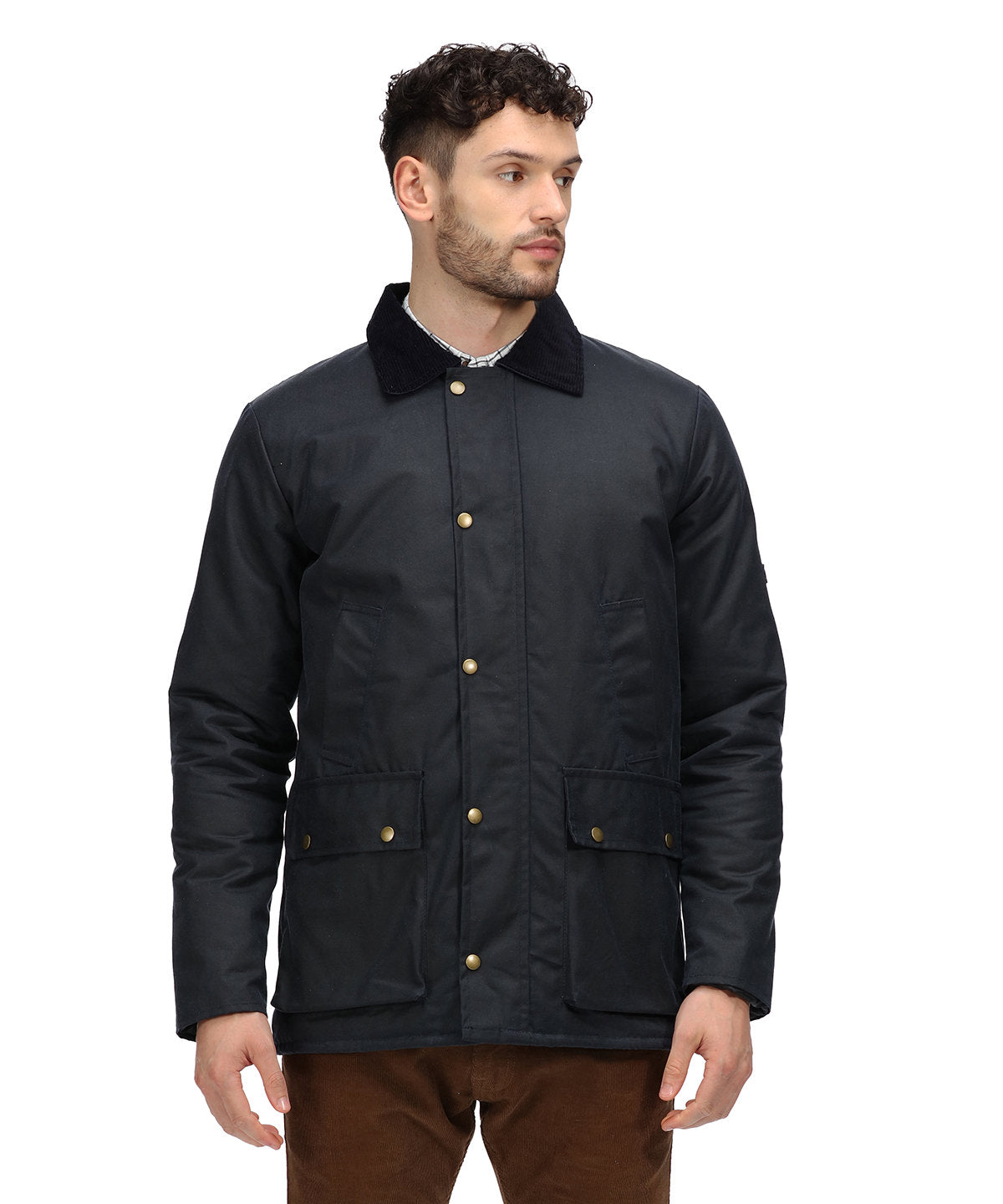 Navy - Pensford insulated waxed jacket - GarmentEmbroidery