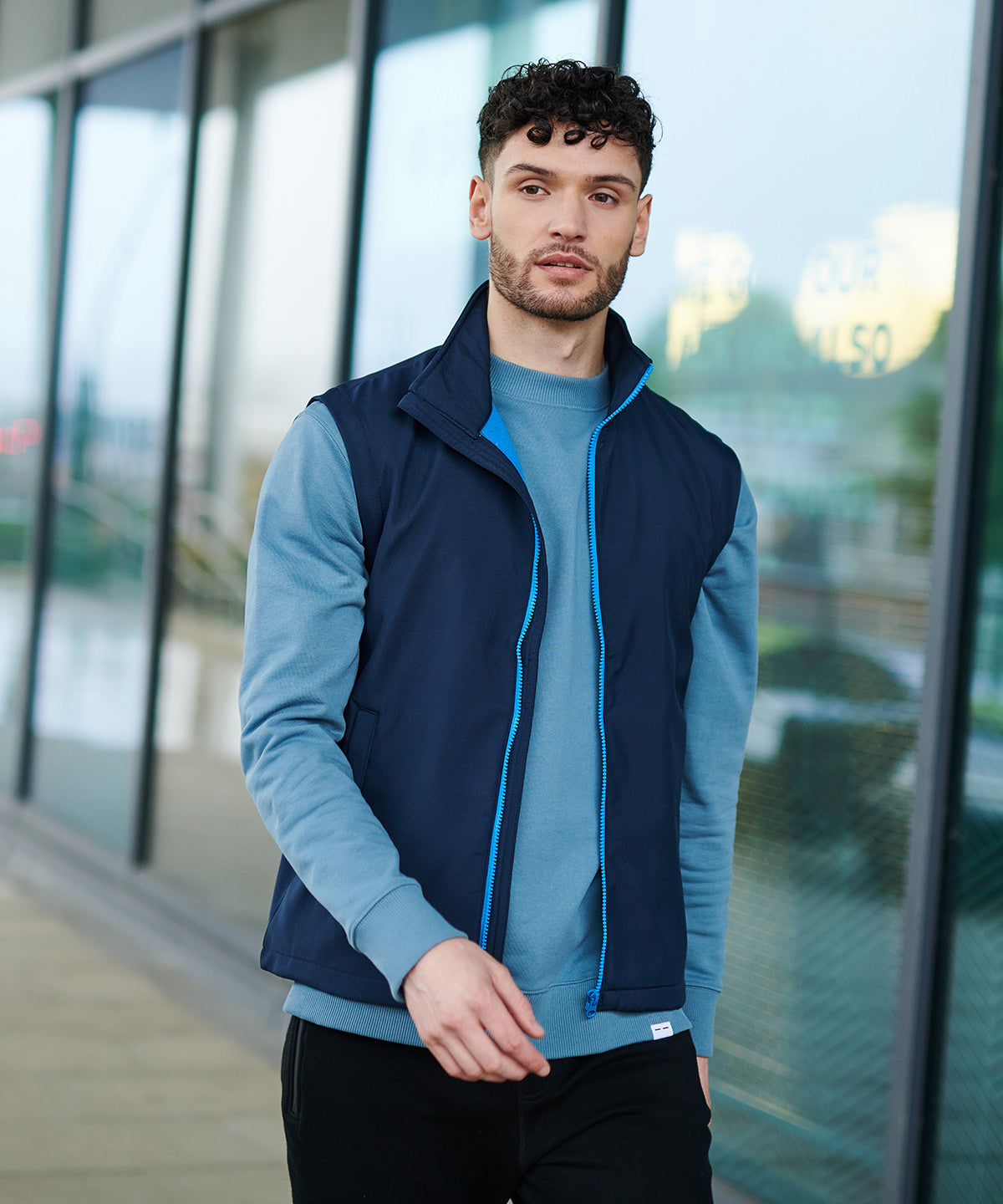 French Blue/Navy - Ablaze printable softshell bodywarmer - GarmentEmbroidery