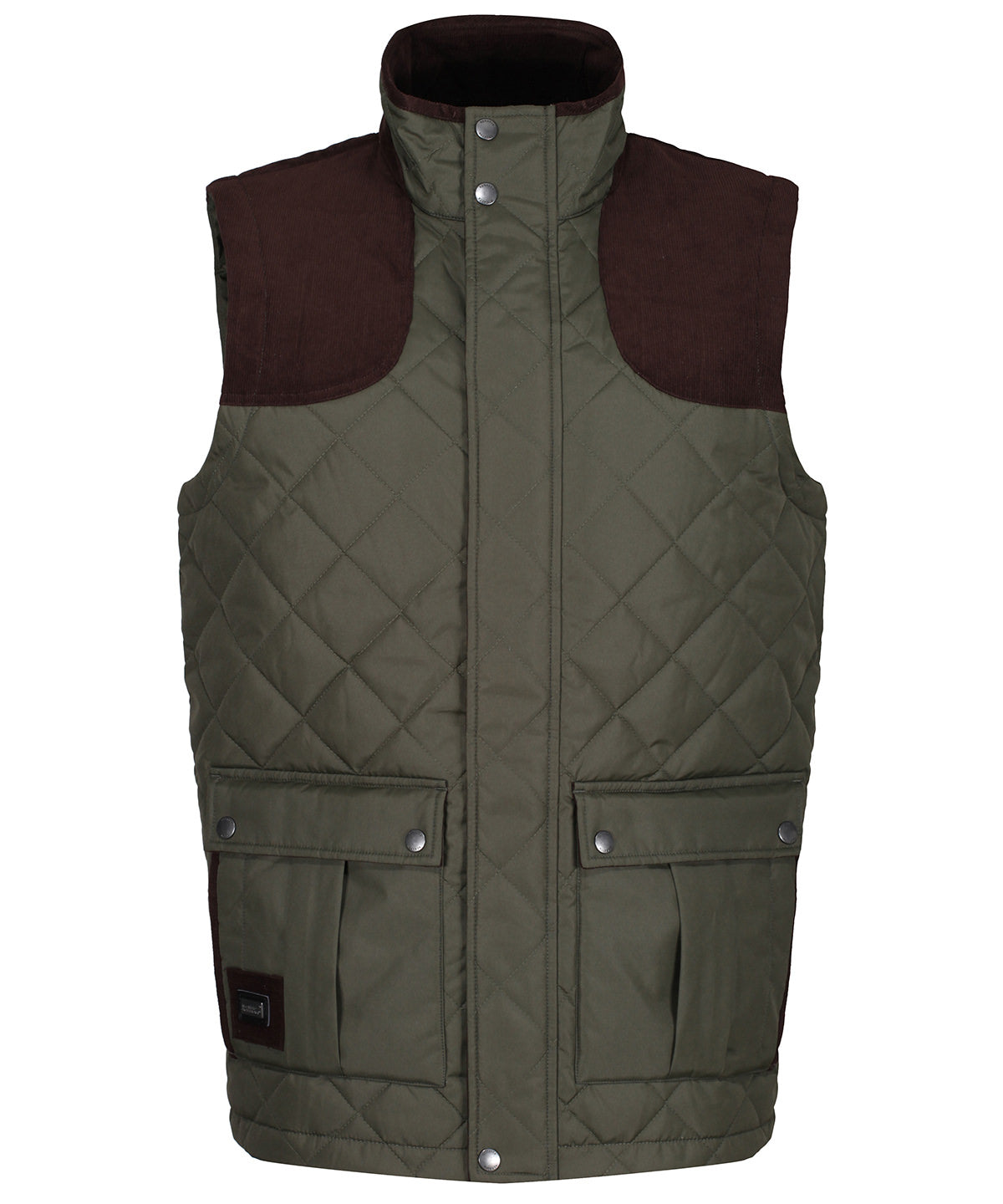Dark Khaki - Padbury diamond quilt bodywarmer - GarmentEmbroidery