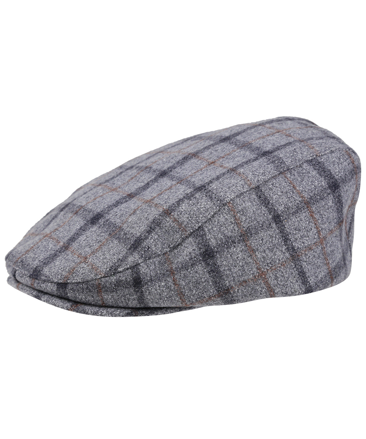 Grey - Acer tweed-effect flat cap - GarmentEmbroidery