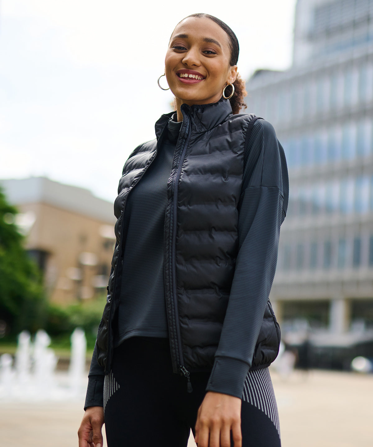 Black - Women's X-Pro Icefall II thermal seamless bodywarmer - GarmentEmbroidery