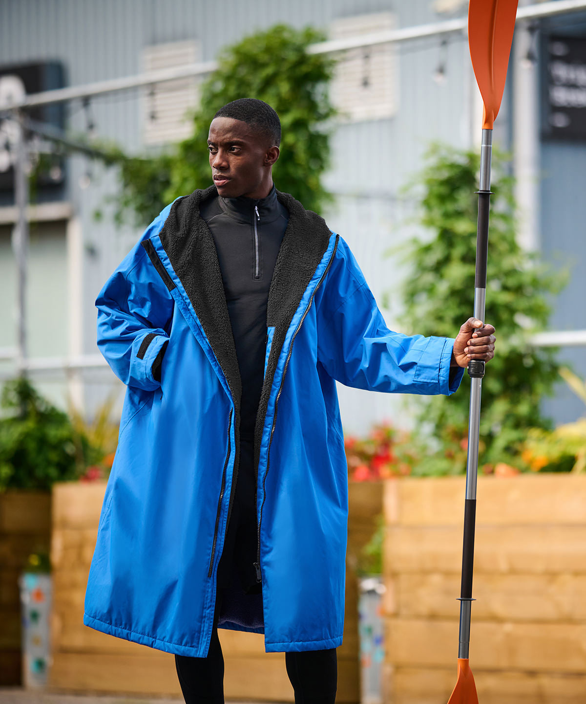 Black/Seal Grey - Pro waterproof changing robe - GarmentEmbroidery