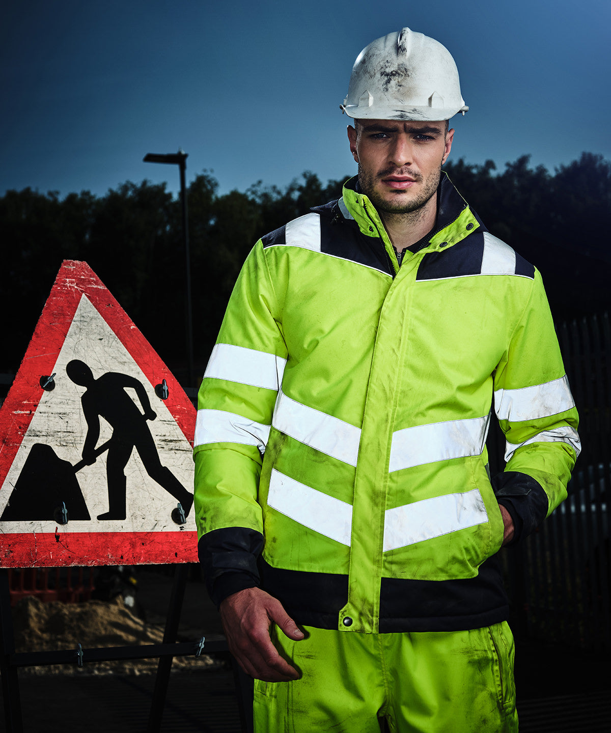 Orange/Navy - Pro hi-vis thermogen heated jacket - GarmentEmbroidery