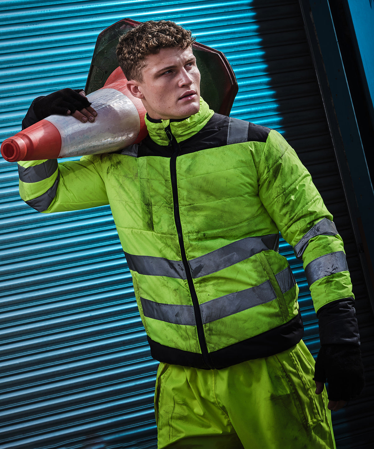 Orange/Navy - Pro hi-vis thermal jacket - GarmentEmbroidery