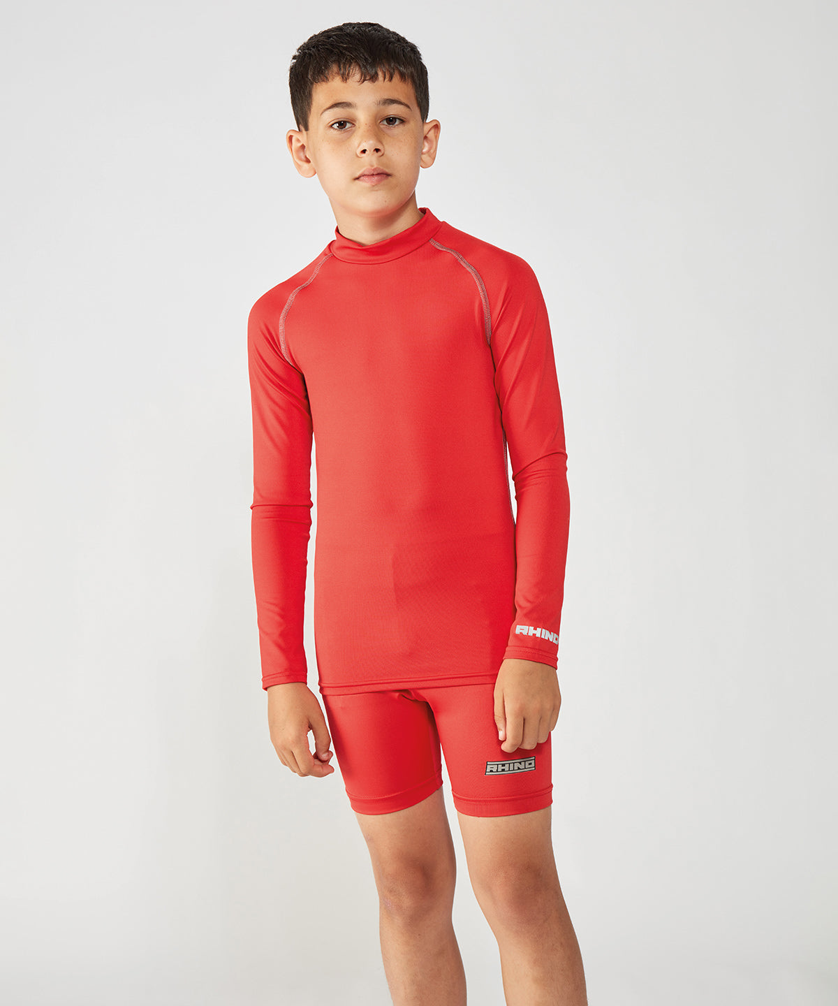White - Rhino baselayer shorts - juniors - GarmentEmbroidery