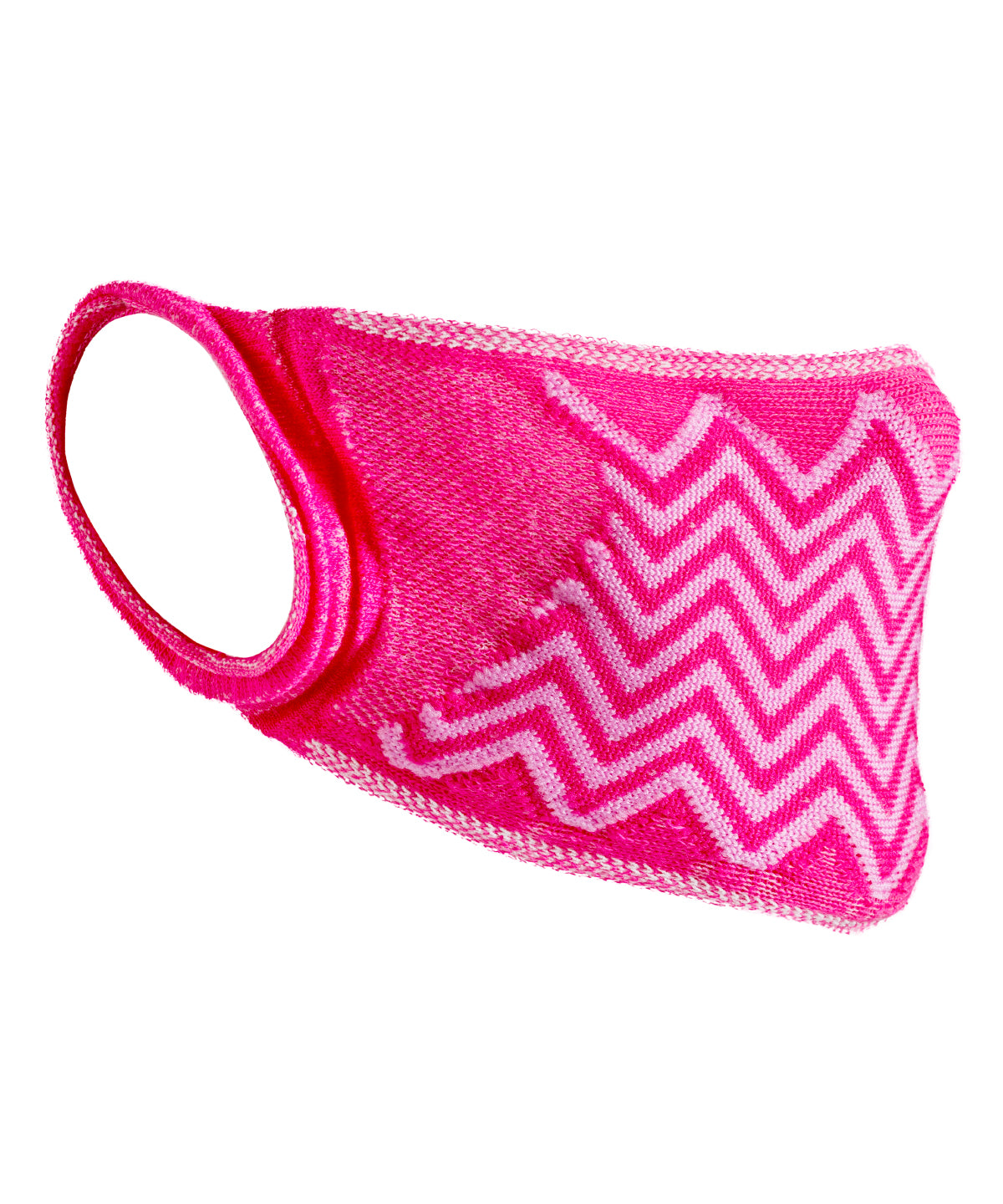 Pink/Pink - Natural yarn antibacterial zig zag face mask (Non-PPE) (Pack of 5) - GarmentEmbroidery