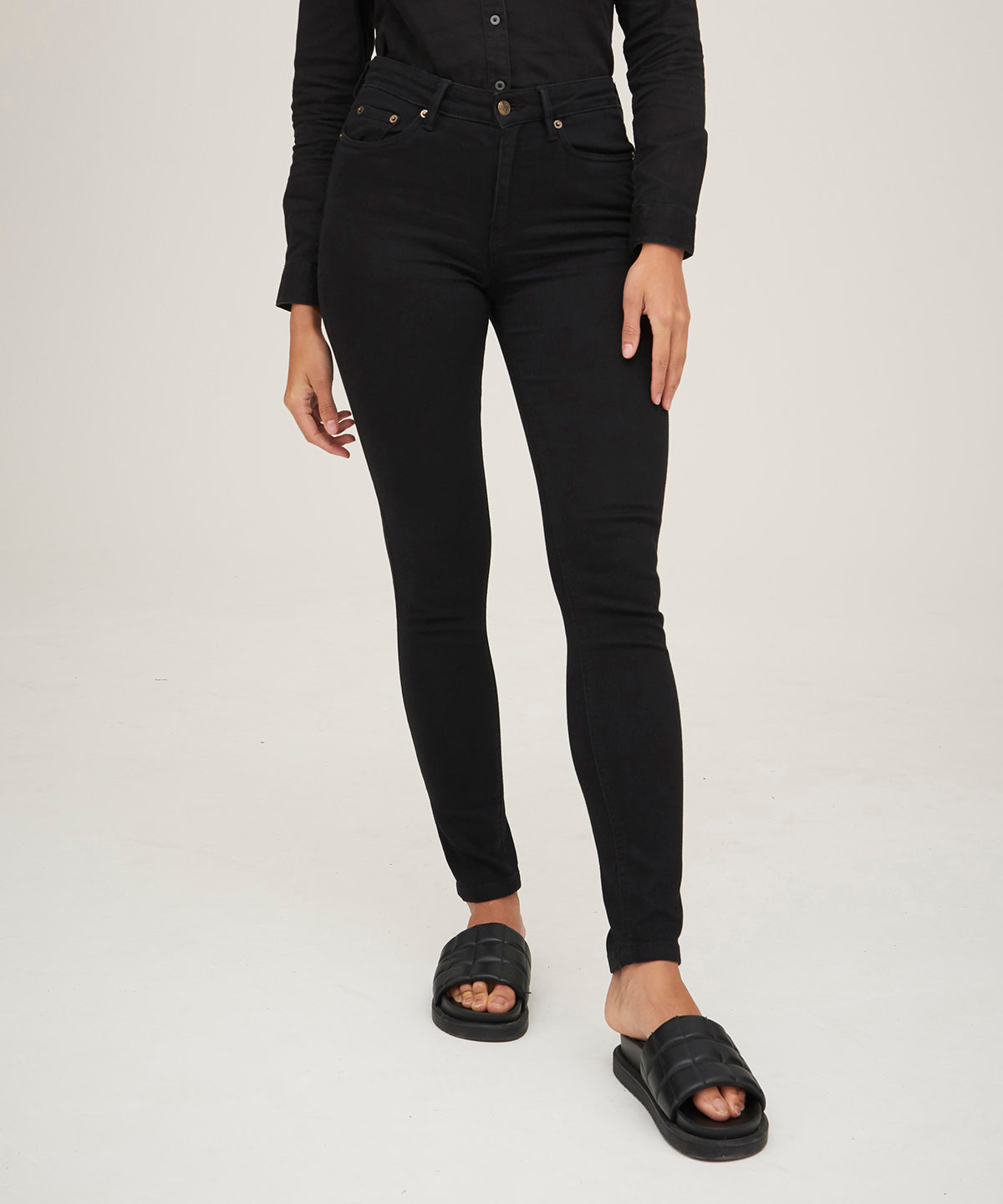 Mid Blue Wash - Women's Lara skinny jeans - GarmentEmbroidery